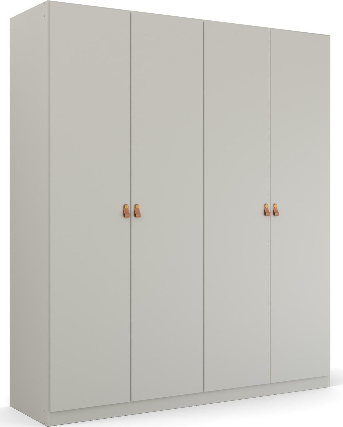 rauch Drehtürenschrank »Kleiderschrank Schrank Garderobe Ankleide HOMEY BY QUADRA SPIN« Breiten: 181/226/271 cm, Höhe 210 cm,  mit Grifflaschen aus weichem, cognacbraunem Leder
