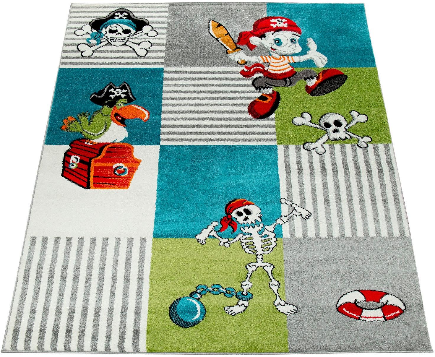 Image of Paco Home Kinderteppich »ECE 999«, rechteckig, 14 mm Höhe, Kurzflor mit Piraten Motiv bei Ackermann Versand Schweiz