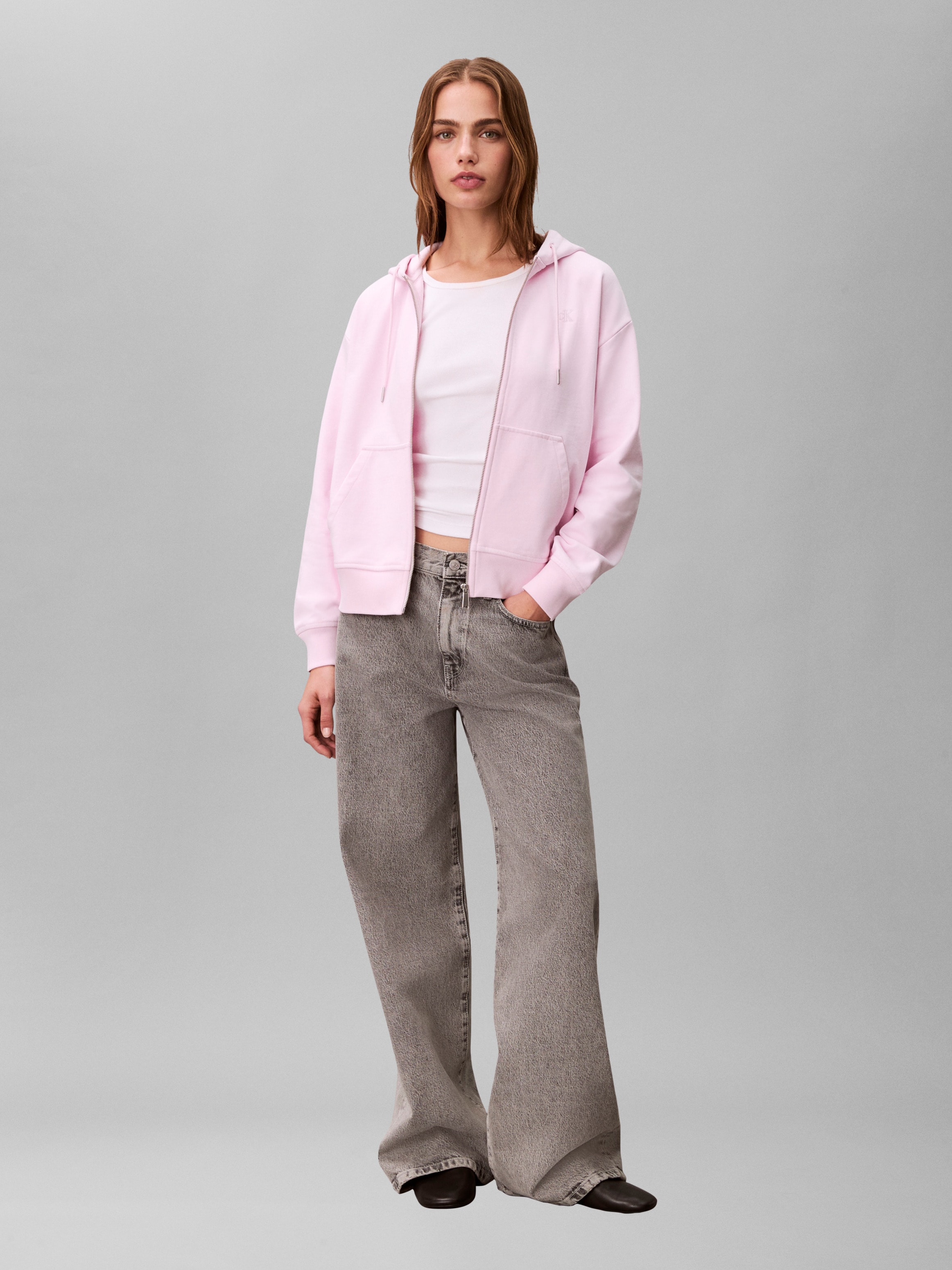 Calvin Klein Jeans Sweat à capuche »ARCHIVE LOGO FRENCH TERRY FZ HOO«, Mit Rundhalsausschnitt, regular fit
