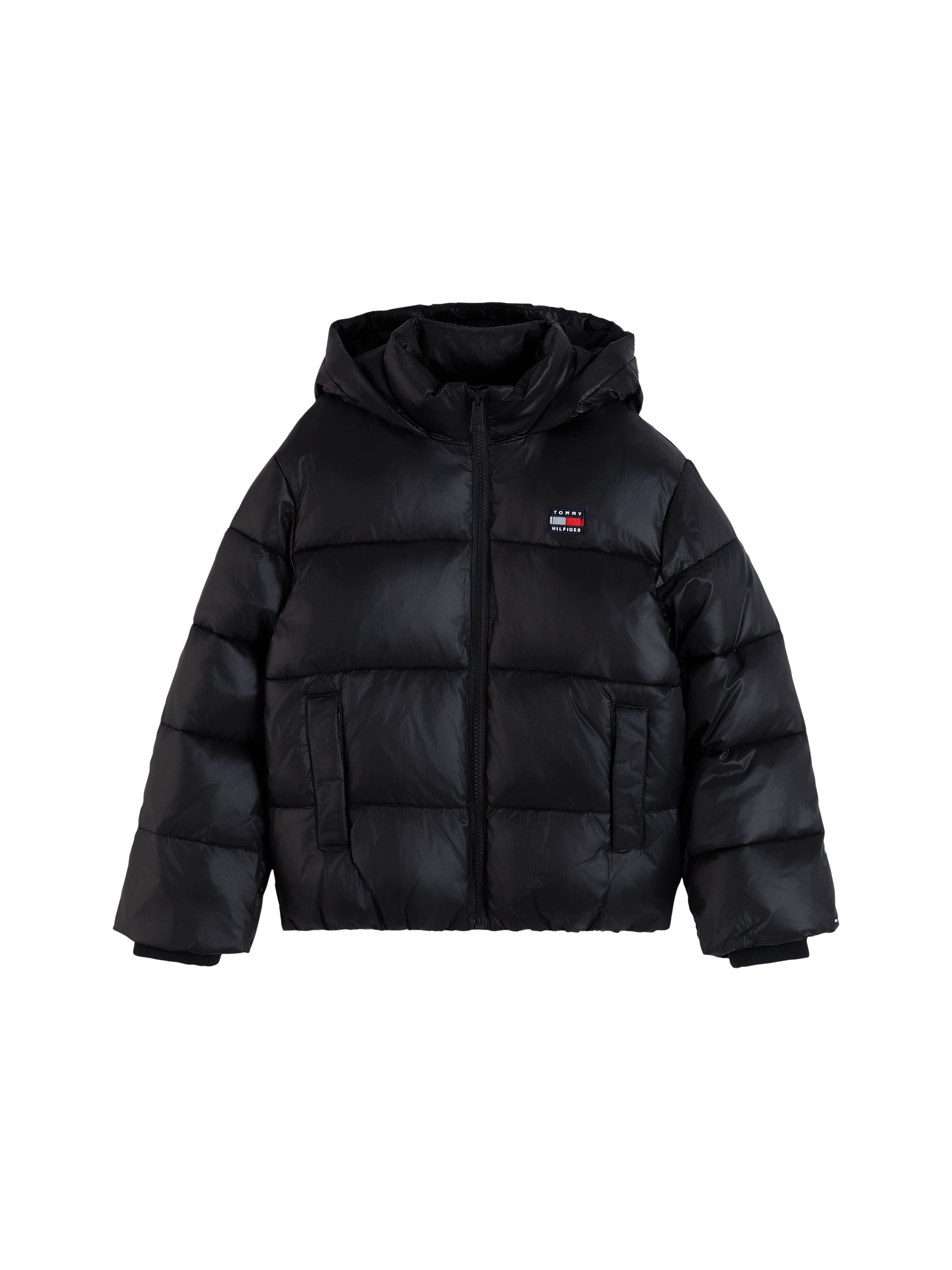 Tommy Hilfiger Veste matelassée avec capuche avec capuche, coupe régulière, matière légèrement brillante