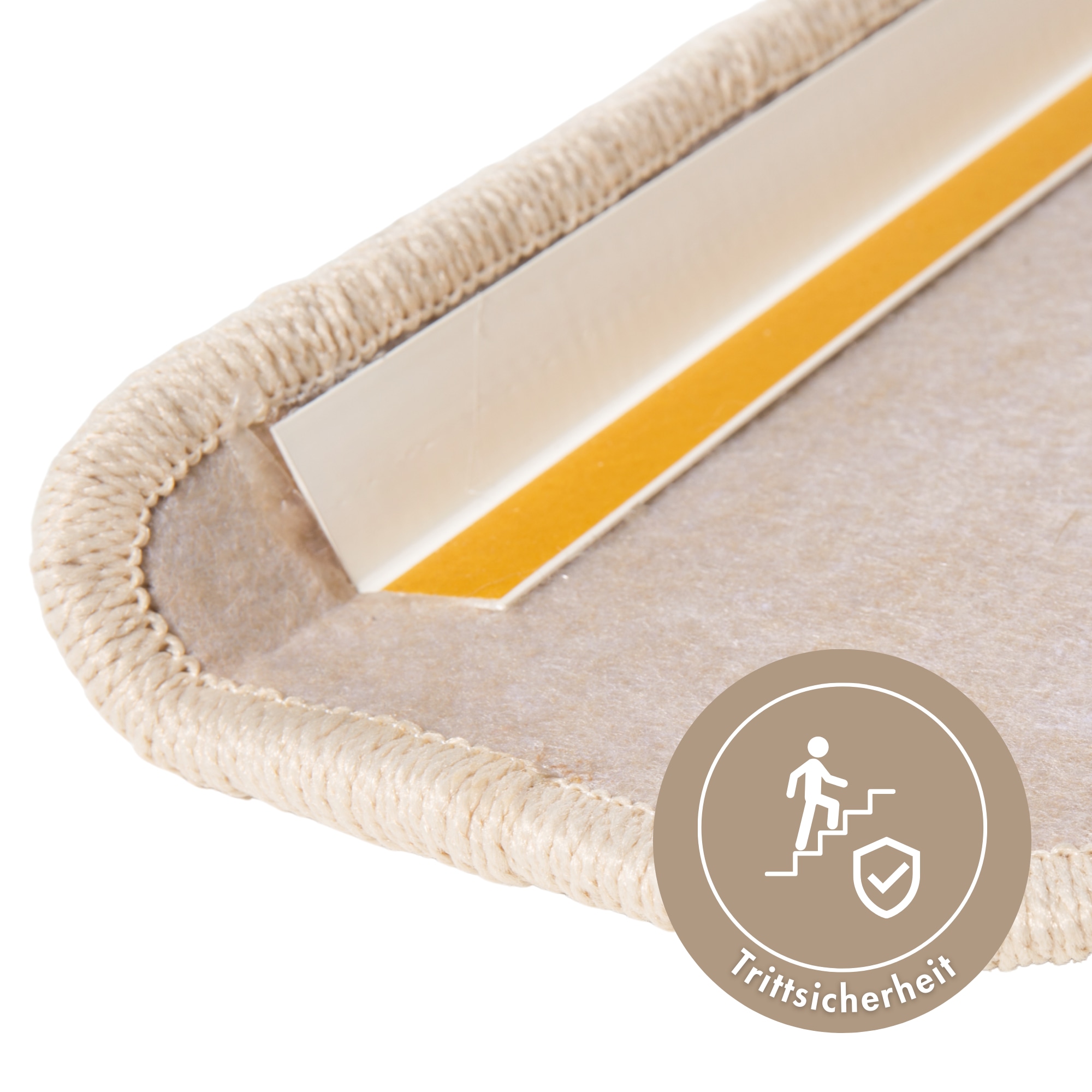 Andiamo Tapis de marche »Sheffield, Made in Poland« Demi-rond 5 mm Höhe melierte Berber-Optik, selbstklebend, Set mit 2 Stück oder 15 Stück