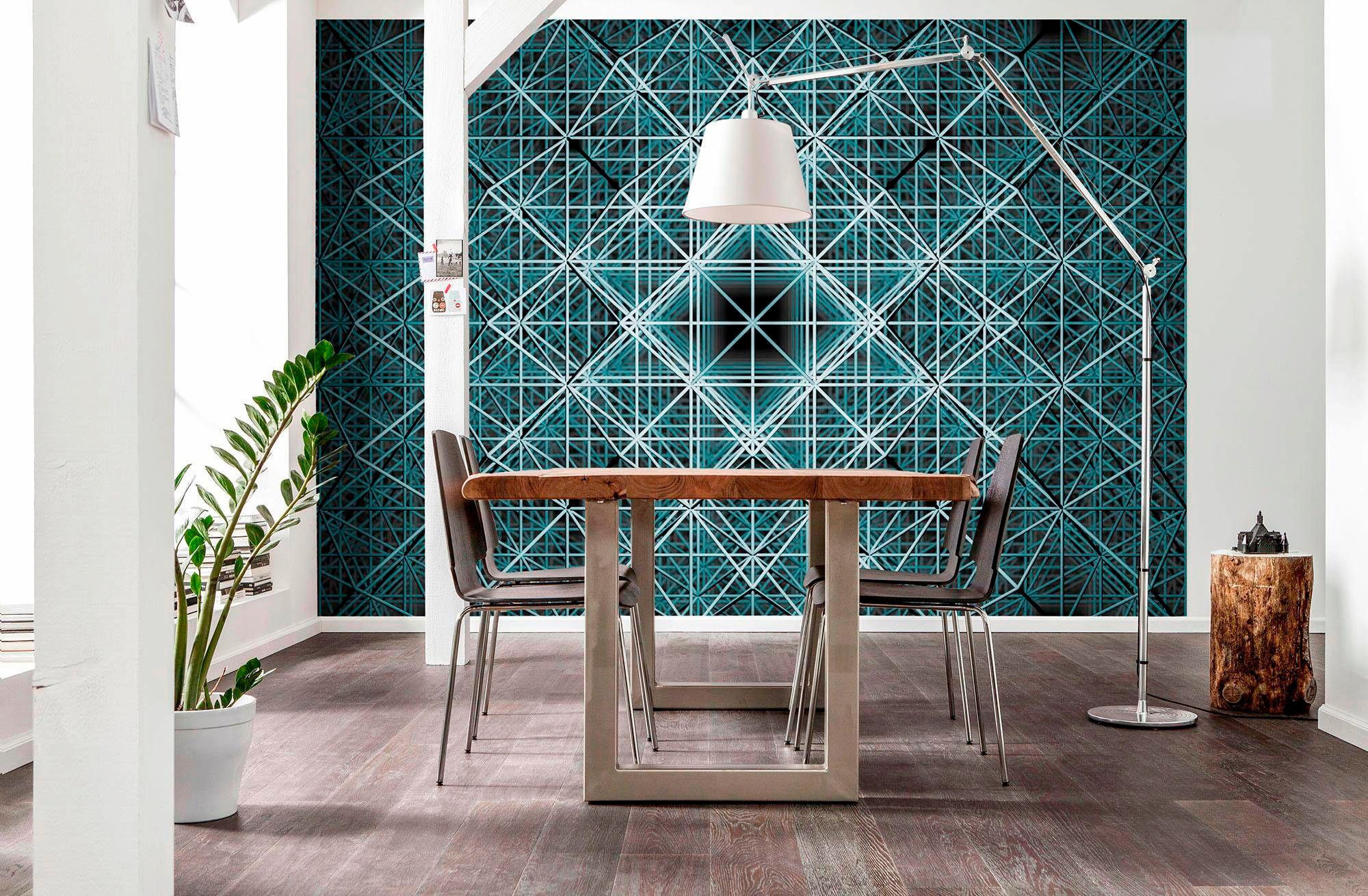 Komar Vliestapete »Vlies - Matrix - Grösse 368 x 248 cm«, bedruckt, Wohnzimmer, Schlafzimmer