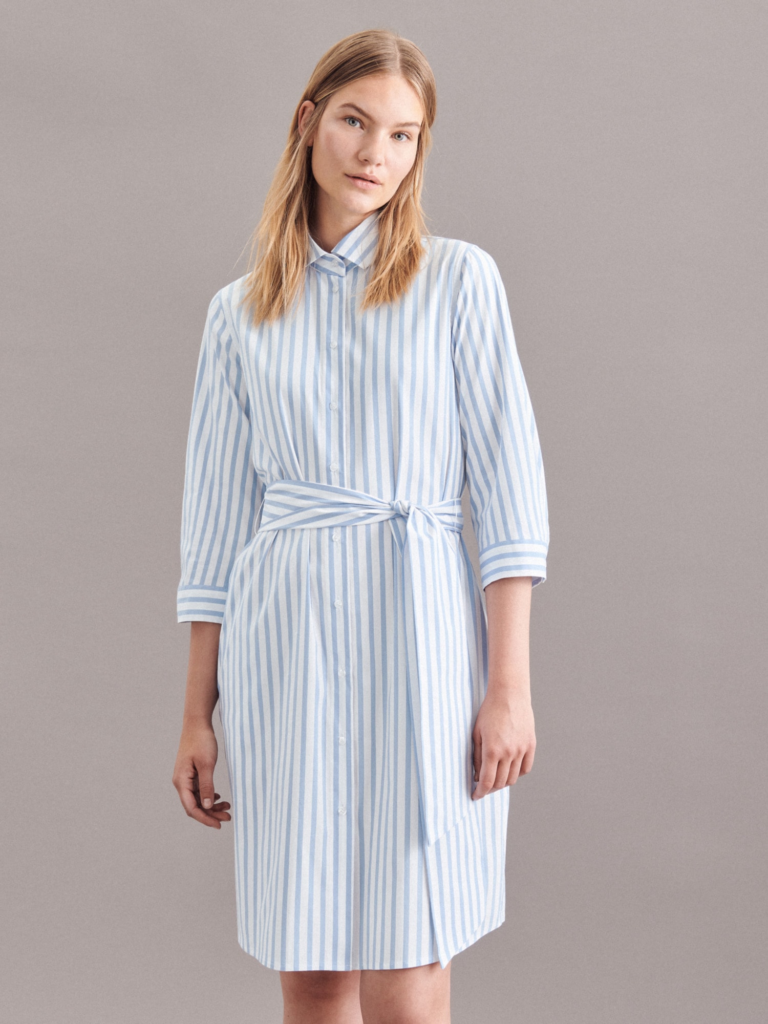 seidensticker Robe d'été »Schwarze Rose« 3/4-Arm Kragen Streifen