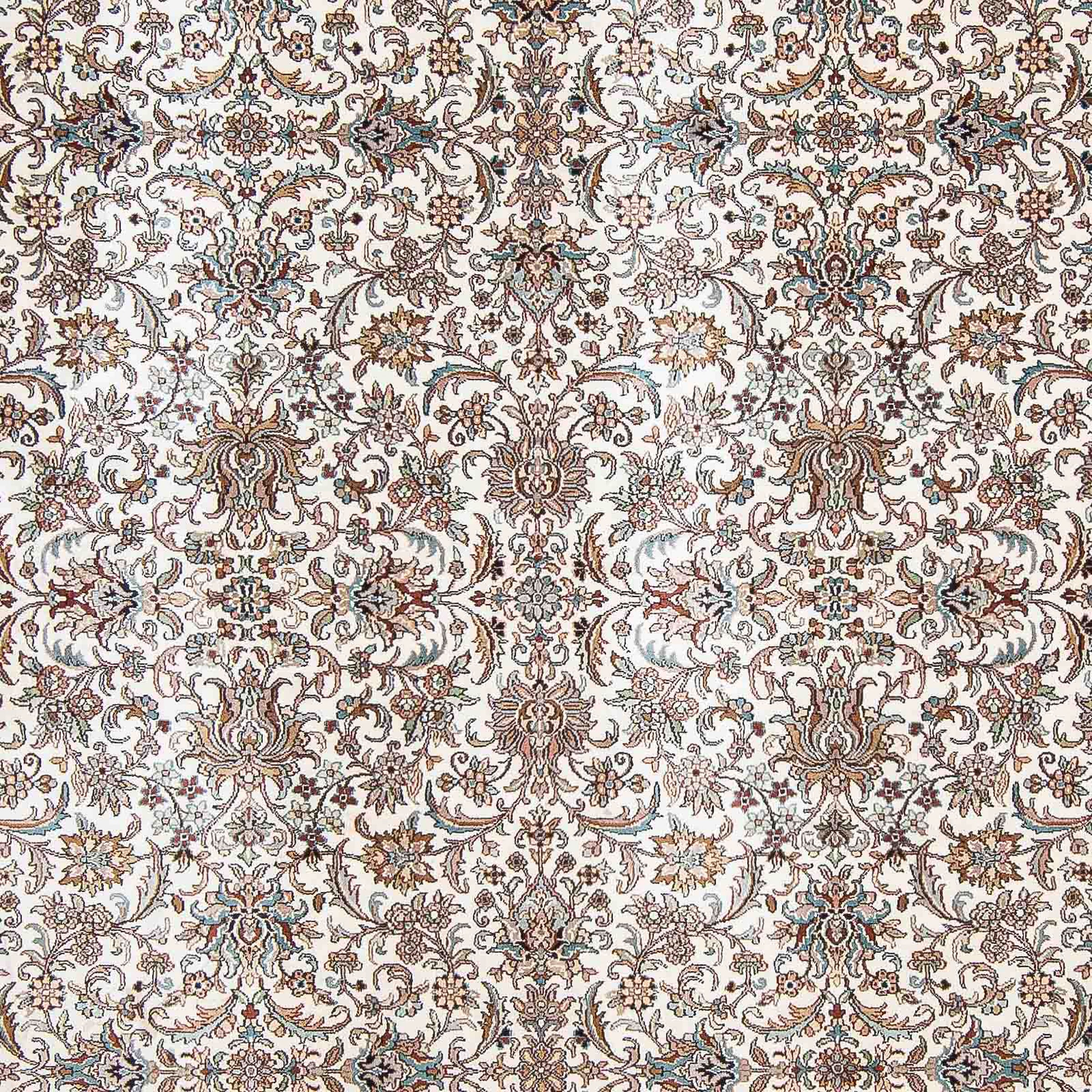 morgenland Seidenteppich »Seidenteppich - Kaschmir Seide quadratisch - 246 x 243 cm - beige«, quadratisch, Wohnzimmer, Handgeknüpft, Einzelstück mit Zertifikat