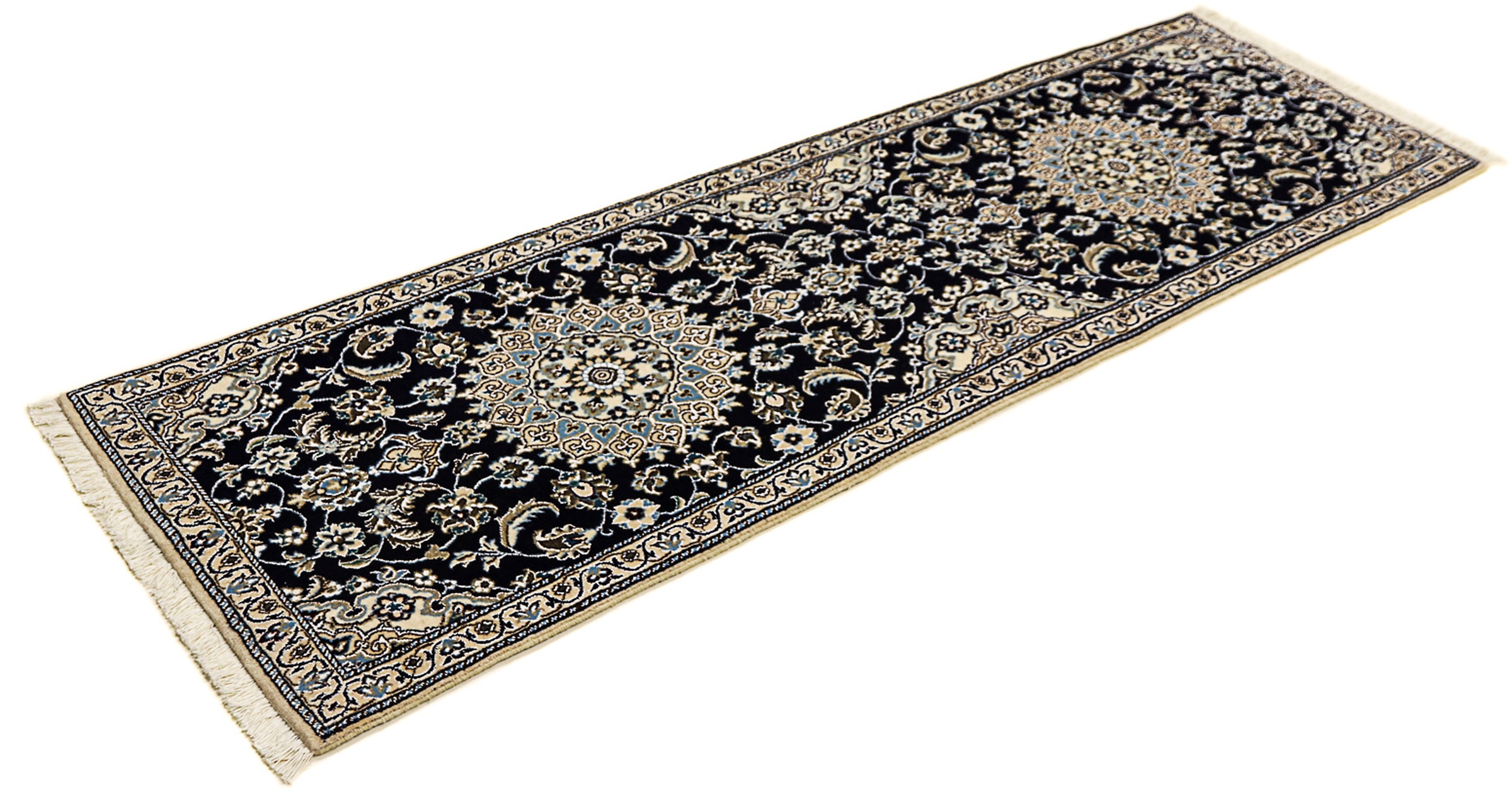 Image of morgenland Orientteppich »Perser - Nain - Royal - 200 x 62 cm - dunkelblau«, rechteckig, 10 mm Höhe, Wohnzimmer, Handgeknüpft, Einzelstück mit Zertifikat bei Ackermann Versand Schweiz