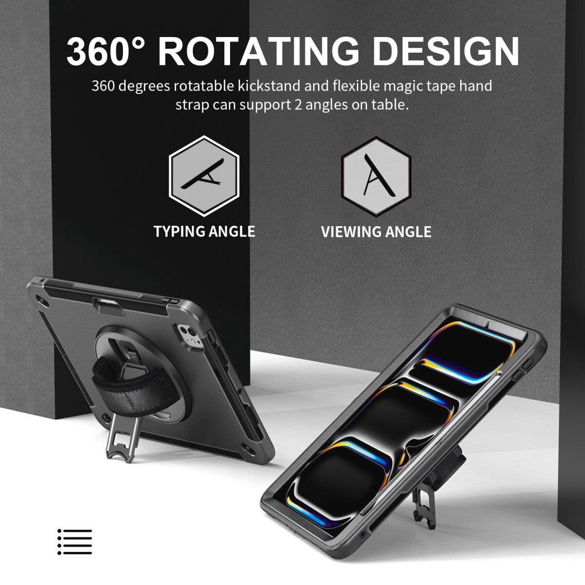 4smarts Tablet-Hülle »Rugged Case GRIP für Apple iPad Pro 11 (M4, 2024)«, Backcover, Schutzhülle, Handyschutzhülle, Case, Schutzcase, stossfest