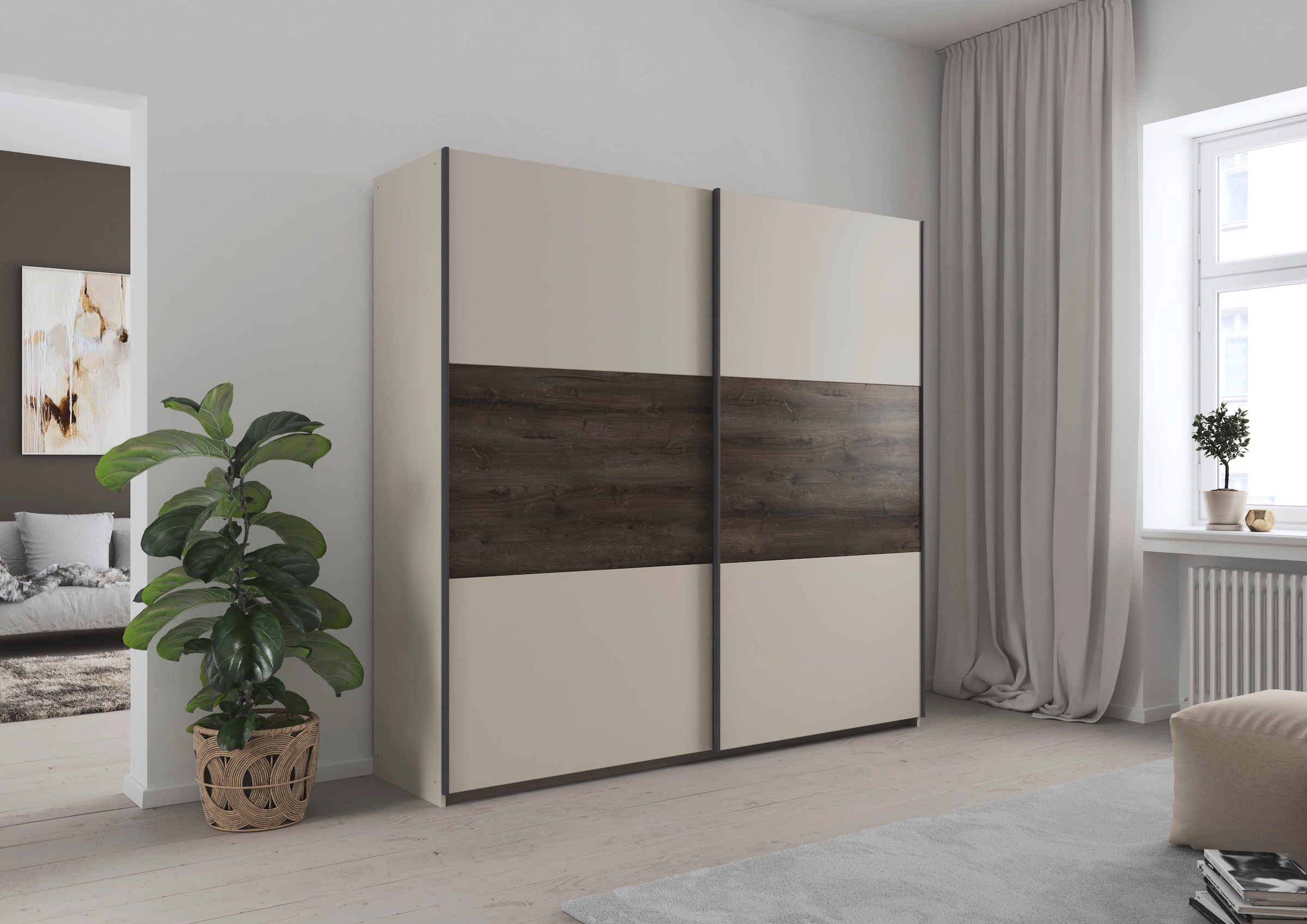 rauch »Kleiderschrank Schrank Garderobe Schlafzimmerschrank SAJO« en 2 largeurs (218, 261 cm) option miroir MADE IN GERMANY