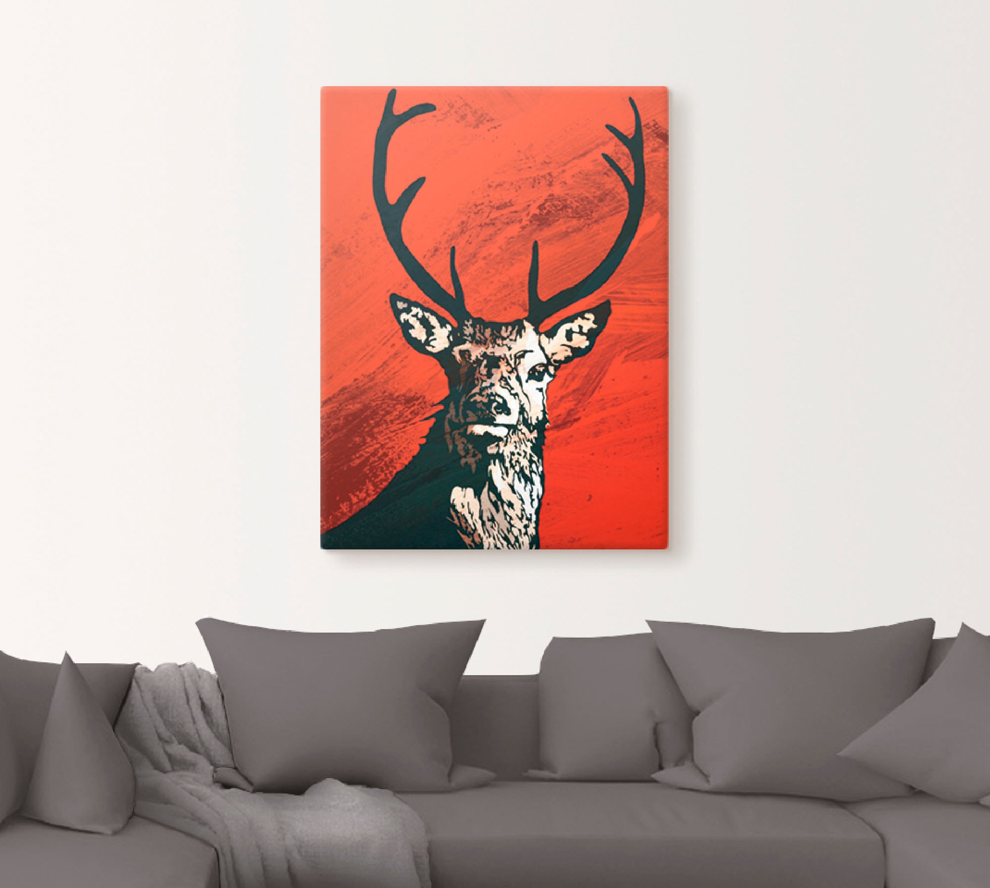 Artland Wandbild »Hirsch«, Wildtiere, (1 St.), als Leinwandbild, Poster in verschied. Grössen