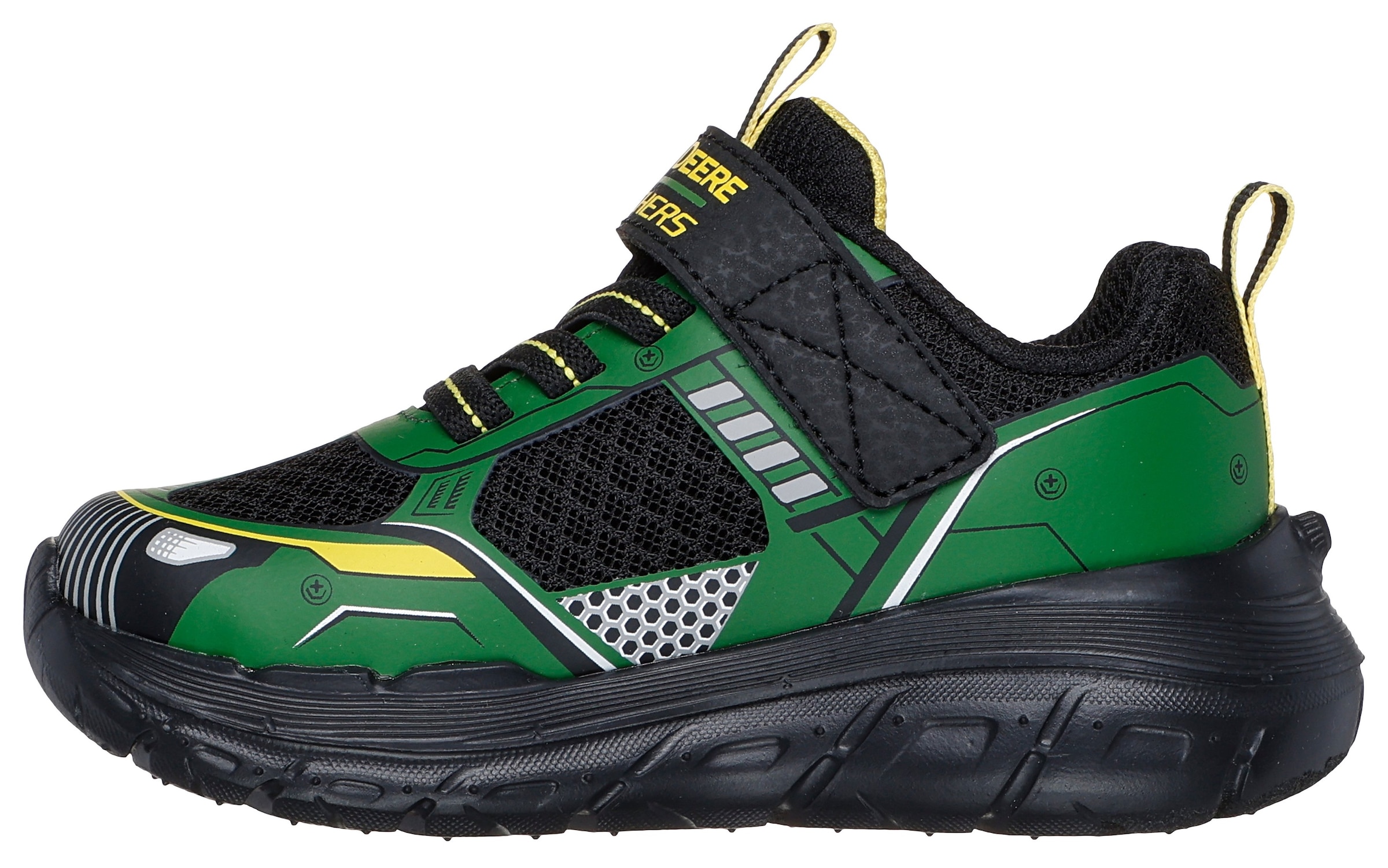 Skechers Sneakers »SKECH TRACKS-TRACTOR-TRONIX, John Deere«  , Klettschuh im John Deere Design, Grössenschablone zum Download