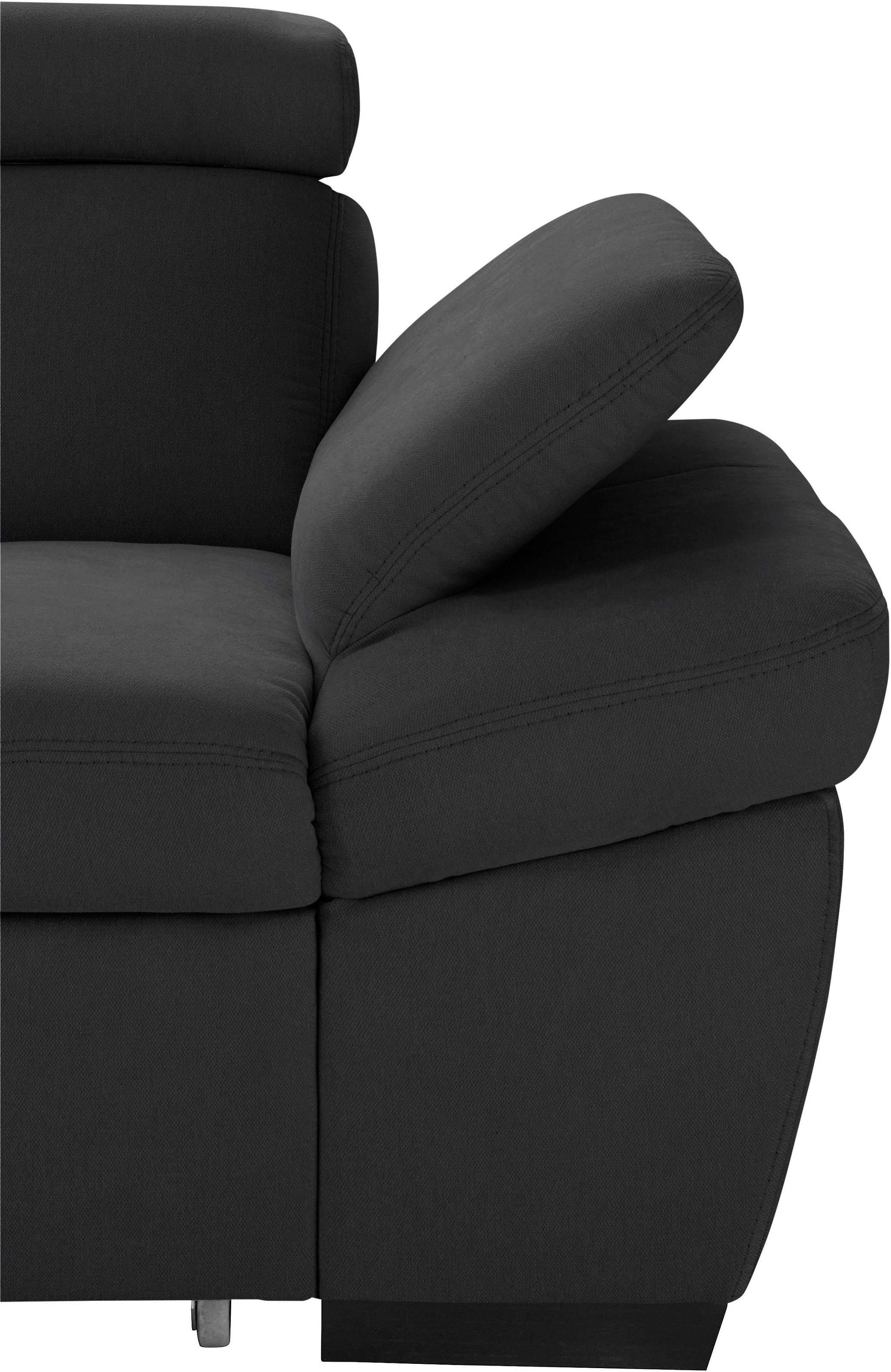 exxpo - sofa fashion Ecksofa »Salerno, klassisch modernes Funktionssofa, hoher Sitzkomfort, L-Form«, inkl. Kopf- und Armteilverstellung, wahlweise mit Bettfunktion
