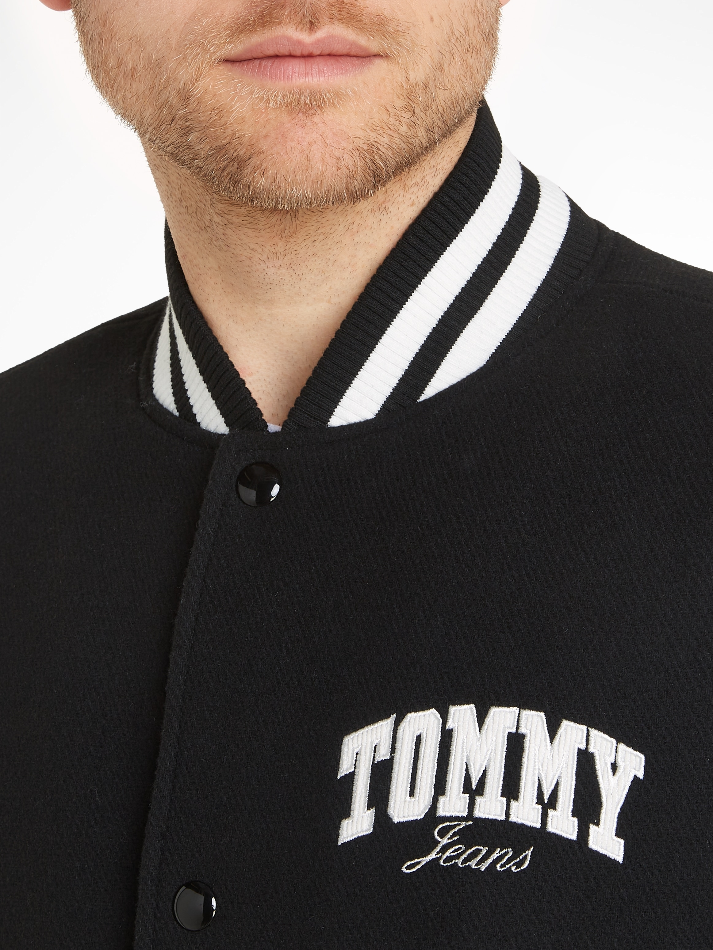 Tommy Jeans Kurzjacke »TJM CORD WOOL MIX LETTERMAN«