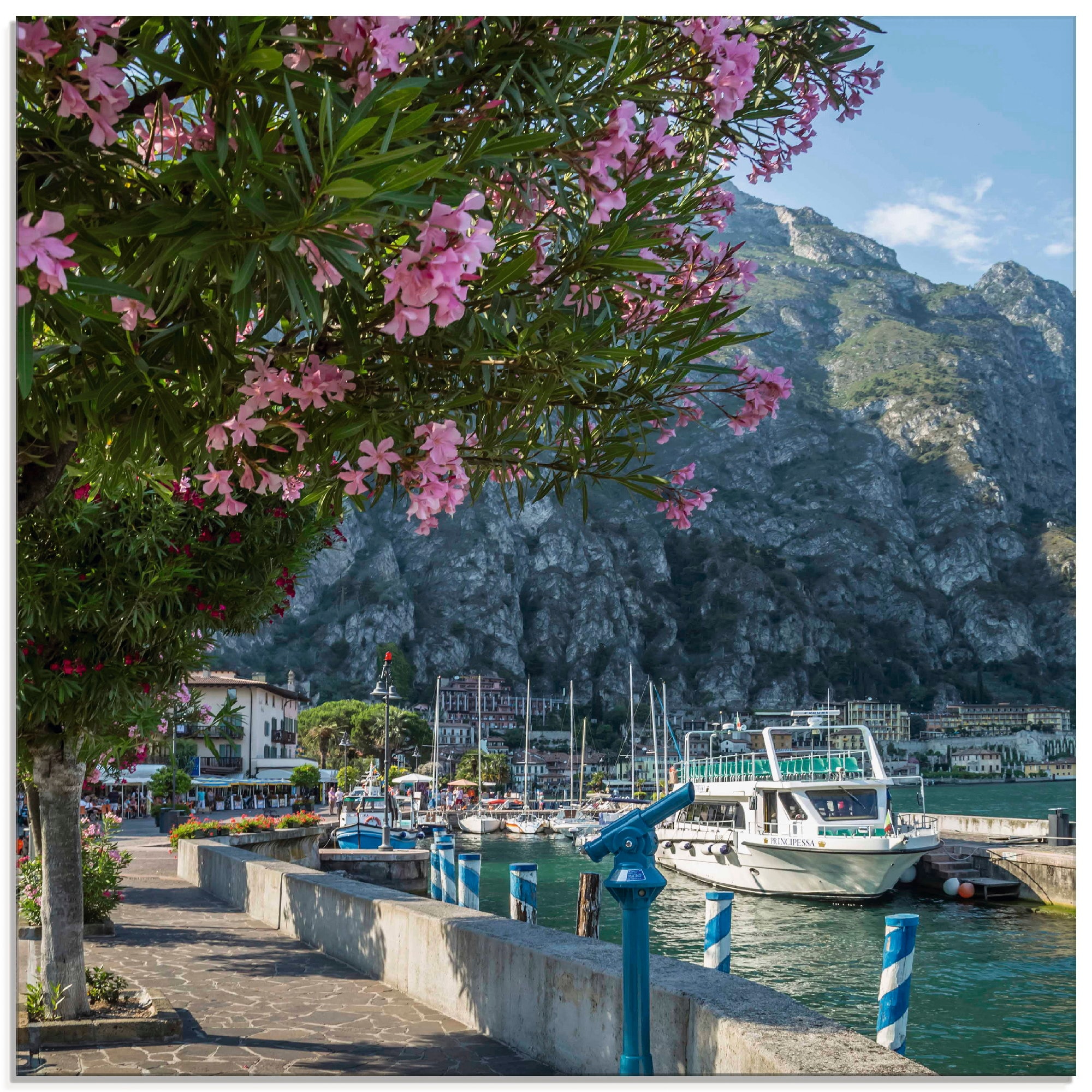 Image of Artland Glasbild "Gardasee Hafen Limone sul Garda II" Europa 1 Stk. tlg. in verschiedenen Grössen