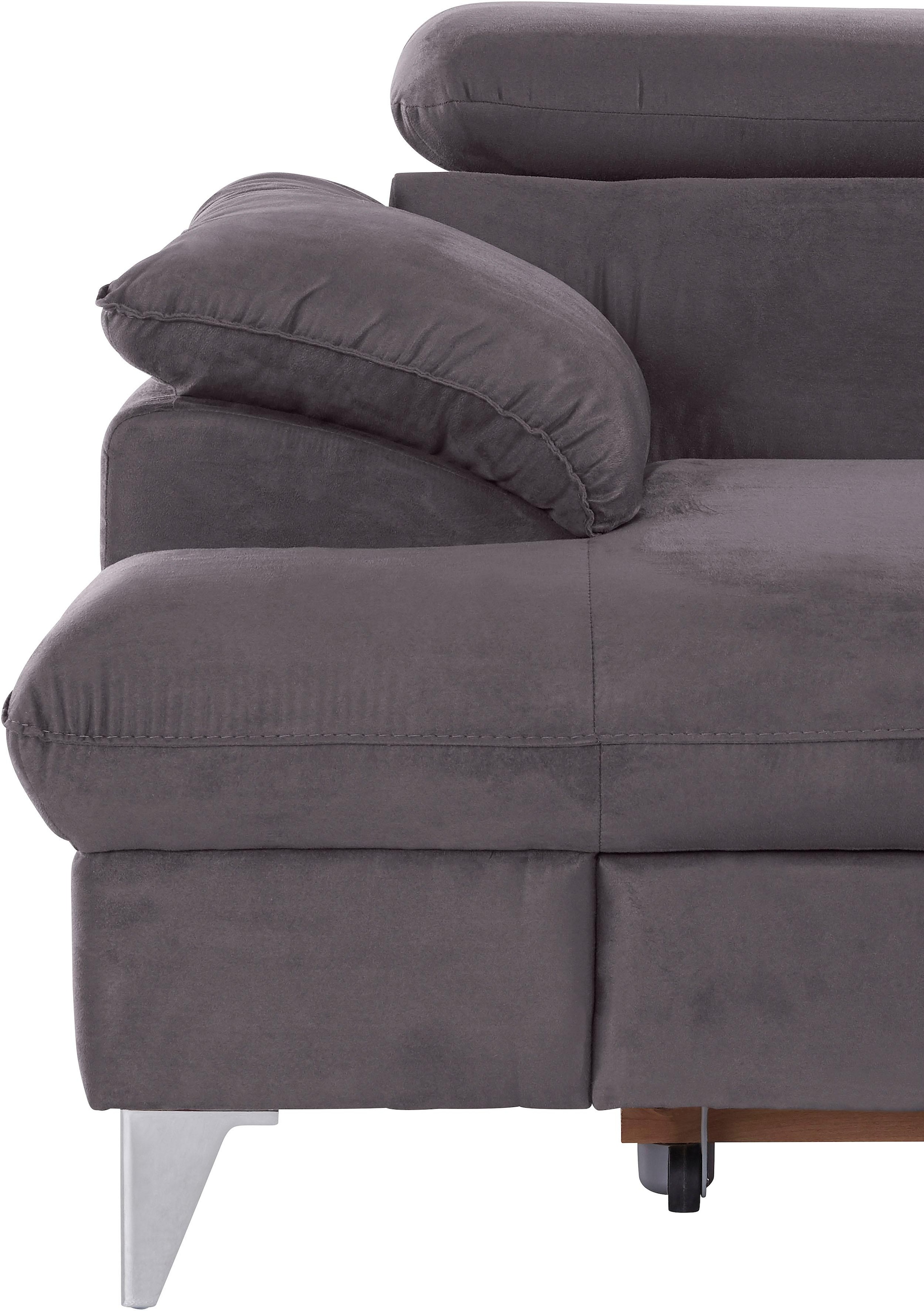 COTTA Ecksofa »Caluso L-Form«, mit Kopfteilverstellung, wahlweise mit Bettfunktion & Bettkasten