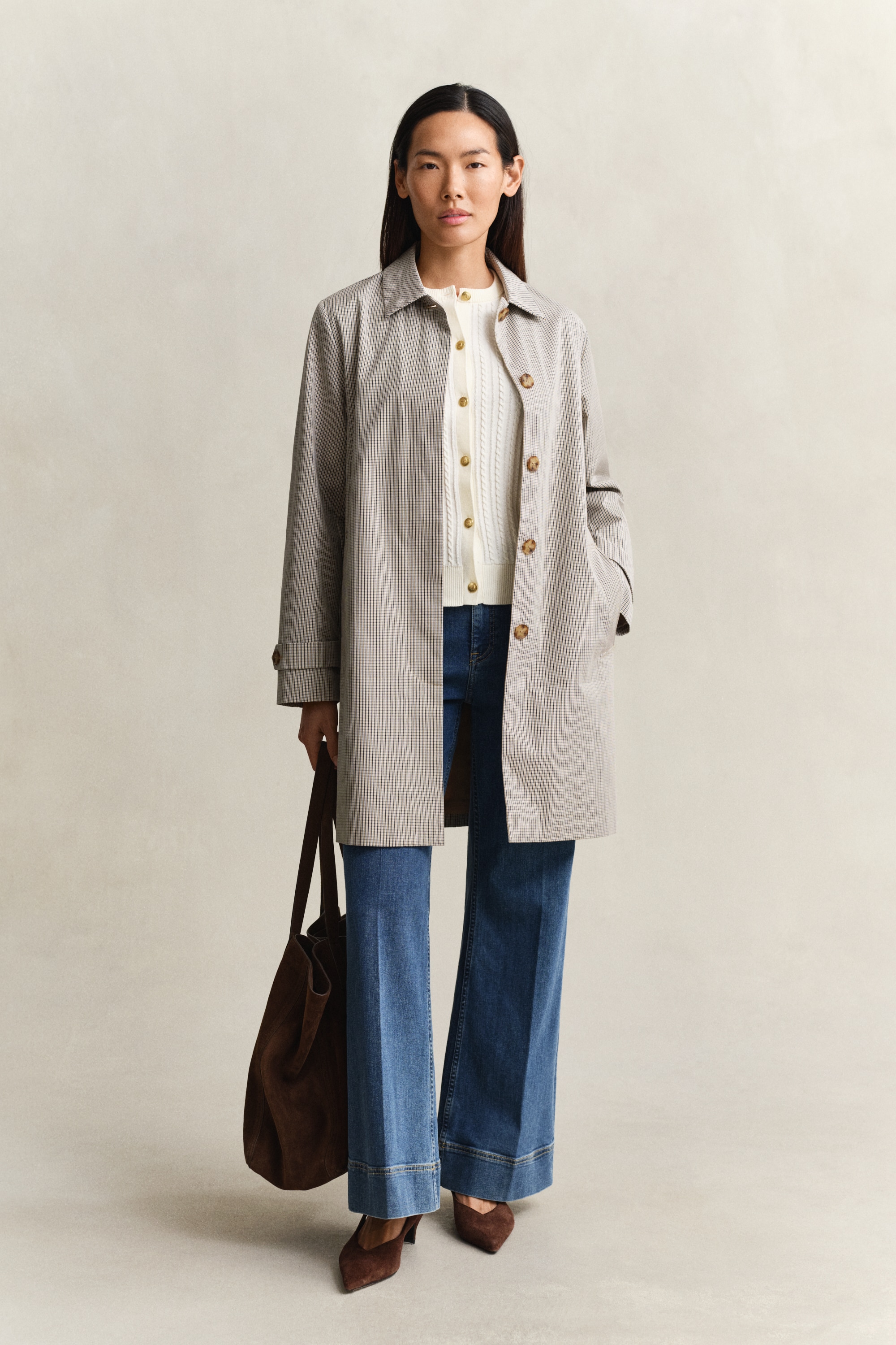 Gant Kurzmantel »CHECKED COTTON BLEND CAR« Regular fit mit praktischen Taschen