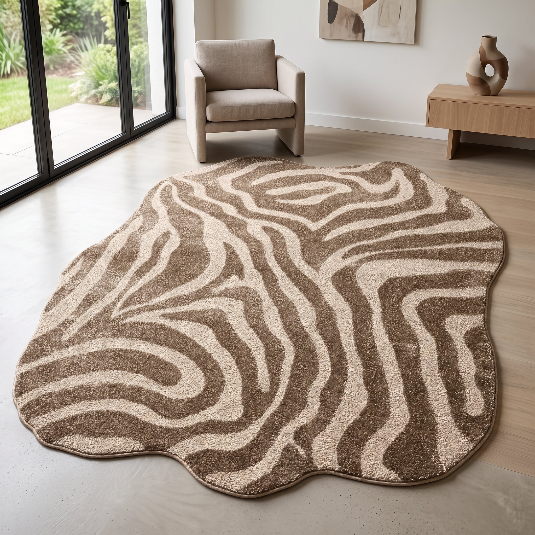 GOODproduct Teppich »Zebra, besondere Form« rechteckig 12 mm Höhe Animal Print, Tiermotiv, Wohnzimmer, Schlafzimmer
