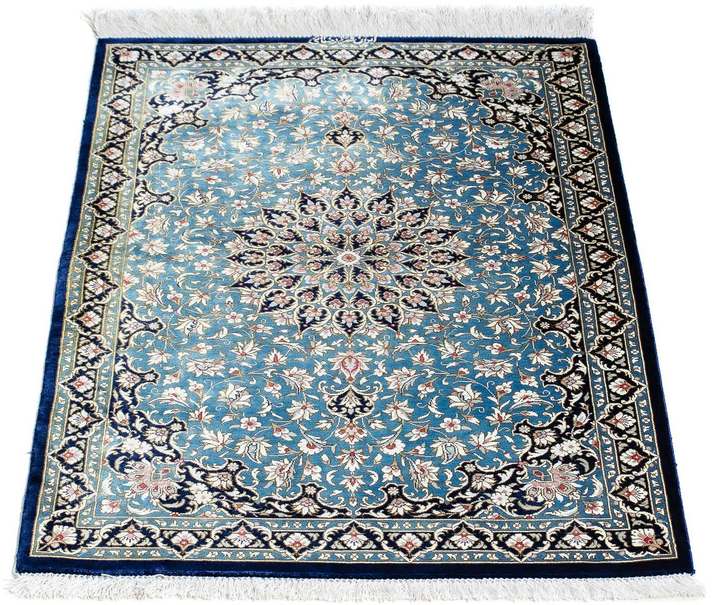 Image of morgenland Orientteppich »Perser - Ghom - 91 x 60 cm - dunkelblau«, rechteckig, 10 mm Höhe, Wohnzimmer, Handgeknüpft, Einzelstück mit Zertifikat bei Ackermann Versand Schweiz
