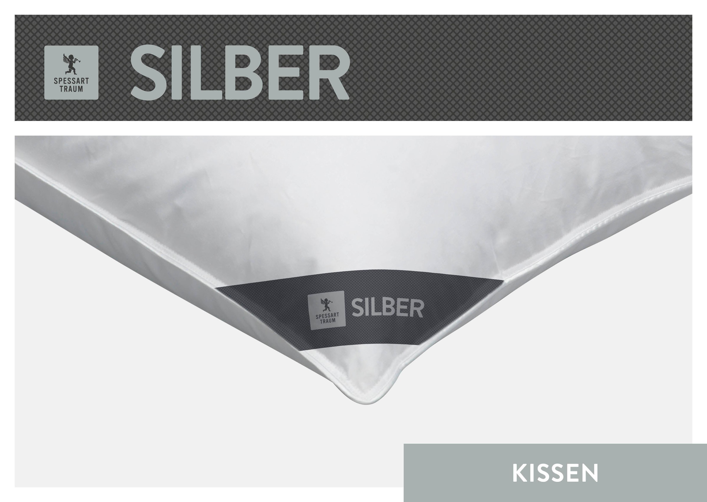 SPESSARTTRAUM 3-Kammer-Kopfkissen »Silber« Füllung: Aussen100DaunenInnen100Federn 1 Stk. tlg. hergestellt in Deutschland, allergikerfreundlich