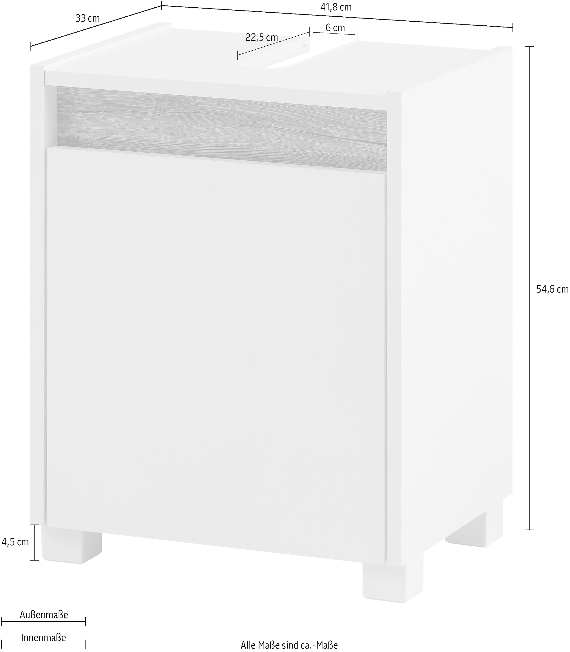 Schildmeyer Waschbeckenunterschrank »Cosmo in verschiedenen Farben made in Germany«, Badezimmerschrank Badmöbel Breite 42 cm