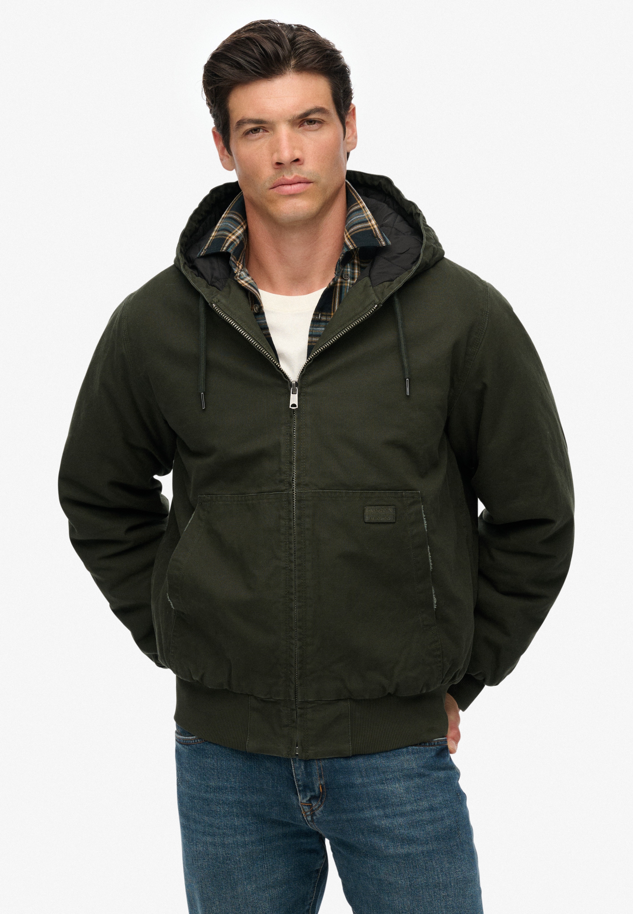 Image of Superdry Parka "CANVAS SURPLUS HOODED JKT" mit Kapuze mit Baumwolle als Obermaterial, Relaxed Fit