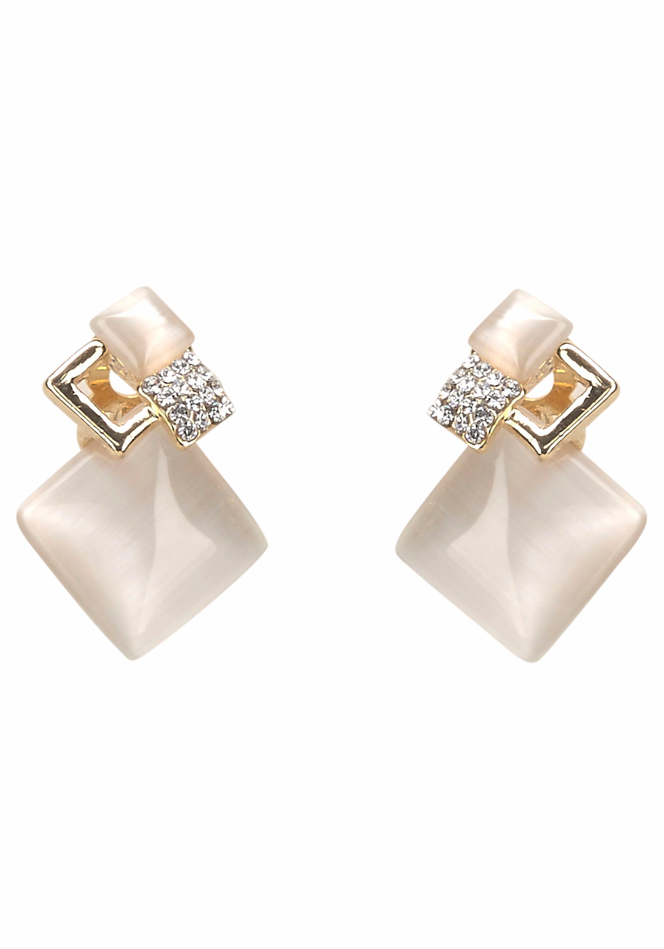 Image of J.Jayz Paar Ohrclips »elegant«, (1 tlg.), mit Cat´s Eye und Strasssteinen bei Ackermann Versand Schweiz