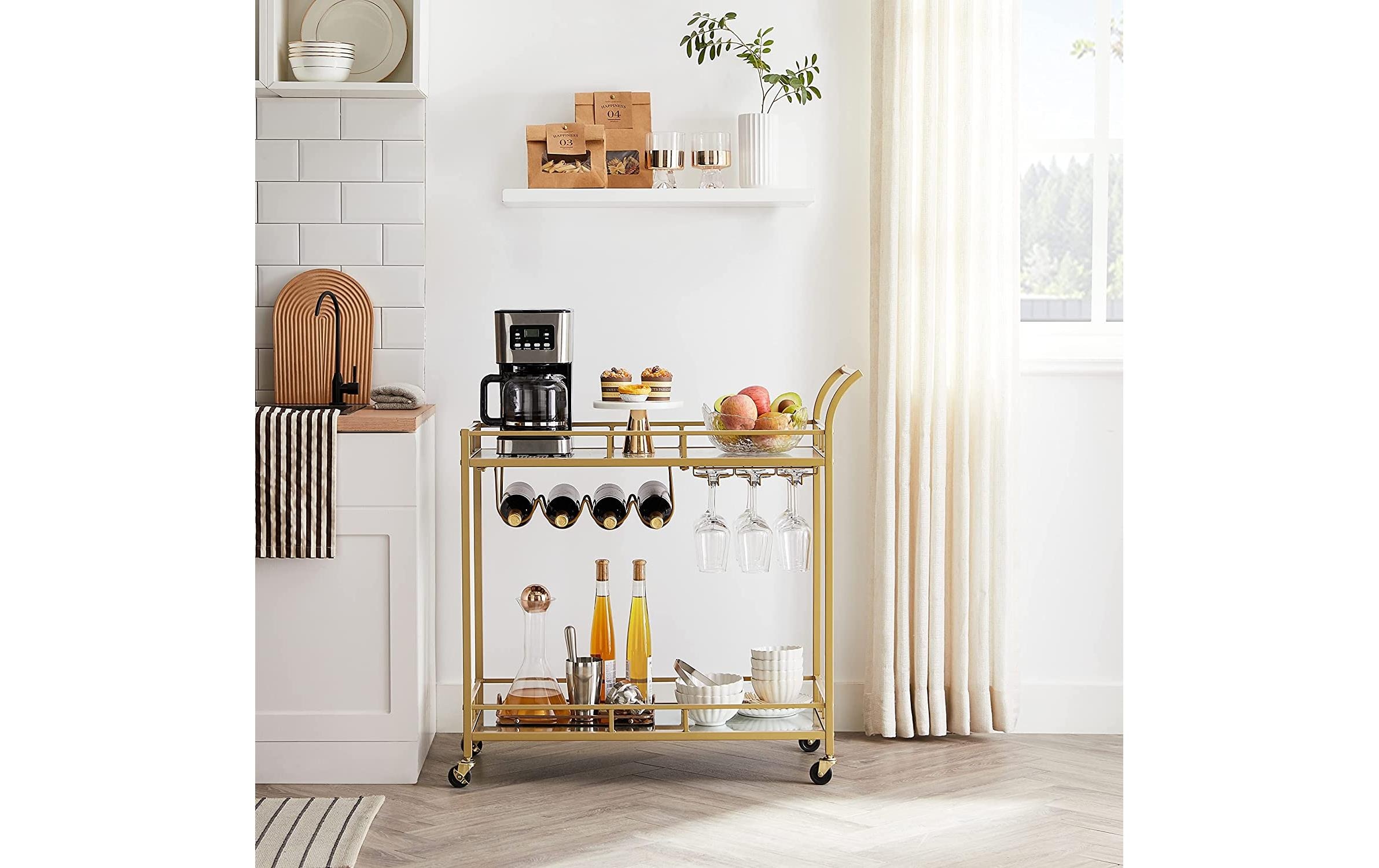 VASAGLE Chariot de service »mit Glasplatten 38 x 77.5 cm«