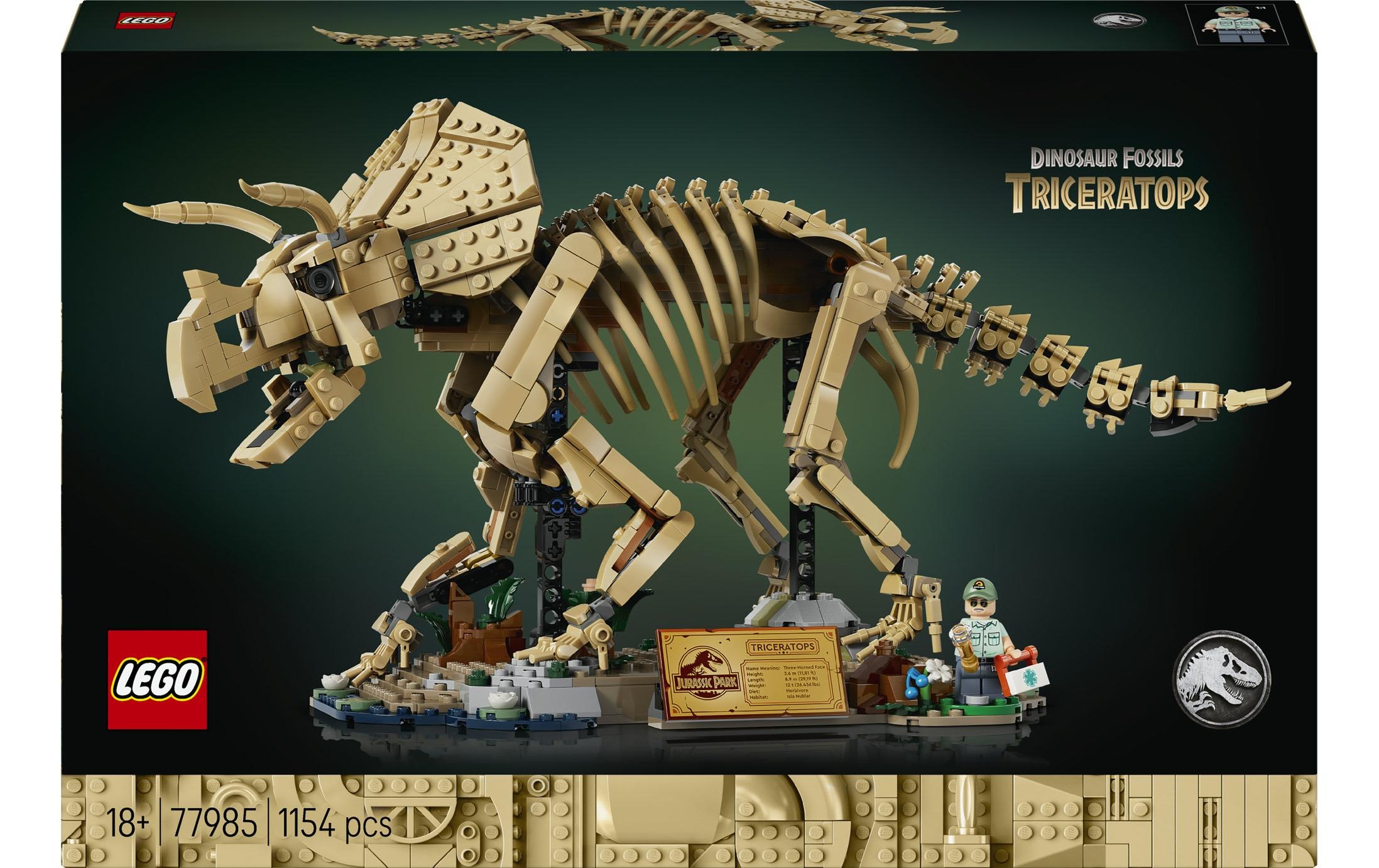 Image of LEGO Konstruktionsspielsteine "Dinosaurier-Fossilien: Triceratops (77985), LEGO Jurassic World" Made in Europe