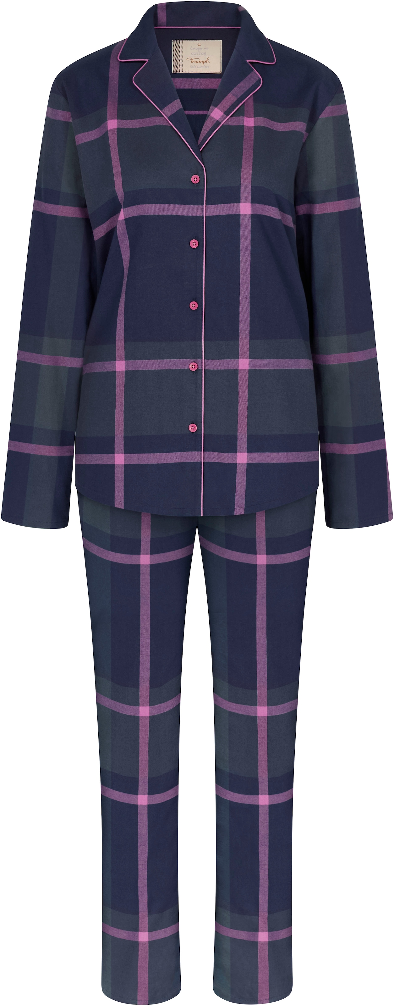 Triumph Schlafanzug »Boyfriend PW X 2 mit (Set, tlg.), versandkostenfrei seitlichen auf Checks«, Pyjama Taschen