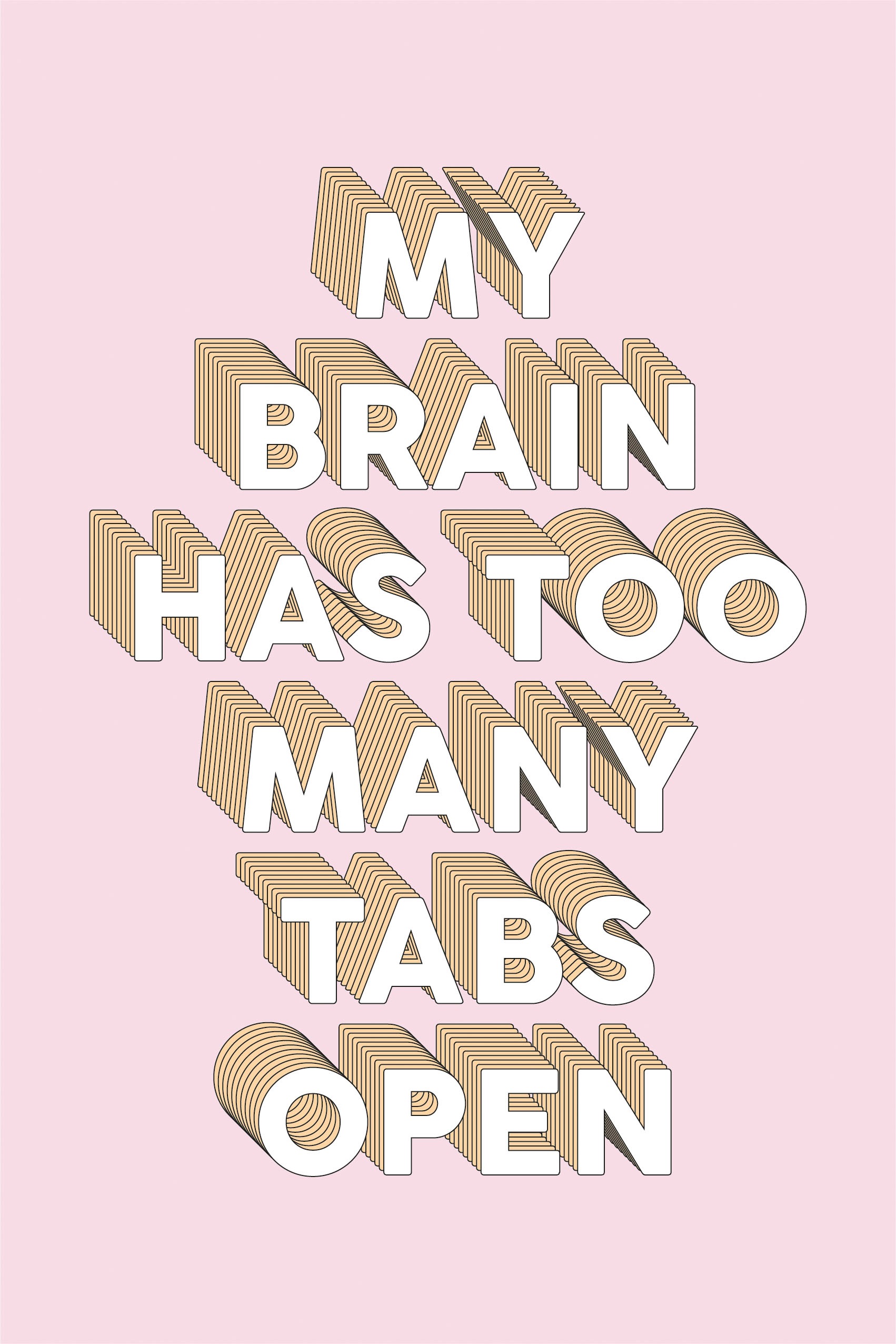 Image of queence Leinwandbild "Spruch Brain" Kunst Modern Schriftzug Sprüche & Texte Premium-Leinwandstoff, Handarbeit aus Deutschland