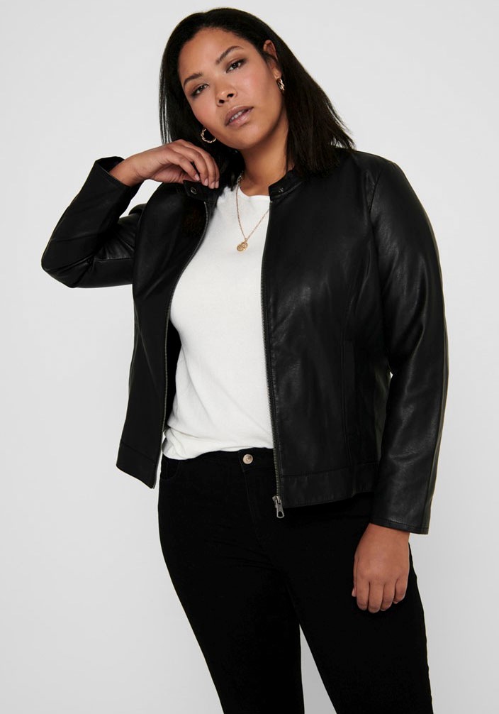 Image of ONLY CARMAKOMA Lederimitatjacke, mit Reissverschluss und Druckknopf bei Ackermann Versand Schweiz