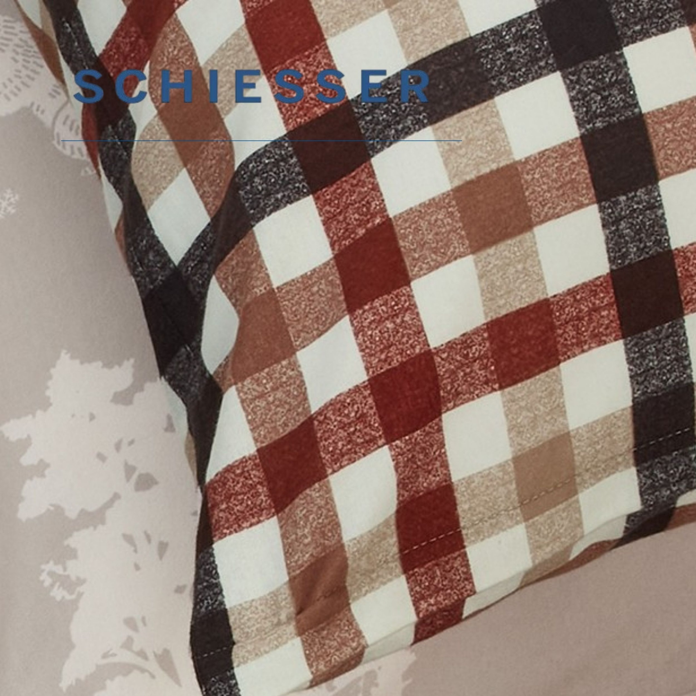 Schiesser Linge de lit »James aus weichem Baumwoll-Feinbiber mit traditionellen Karos« 2 cuis Made in Green