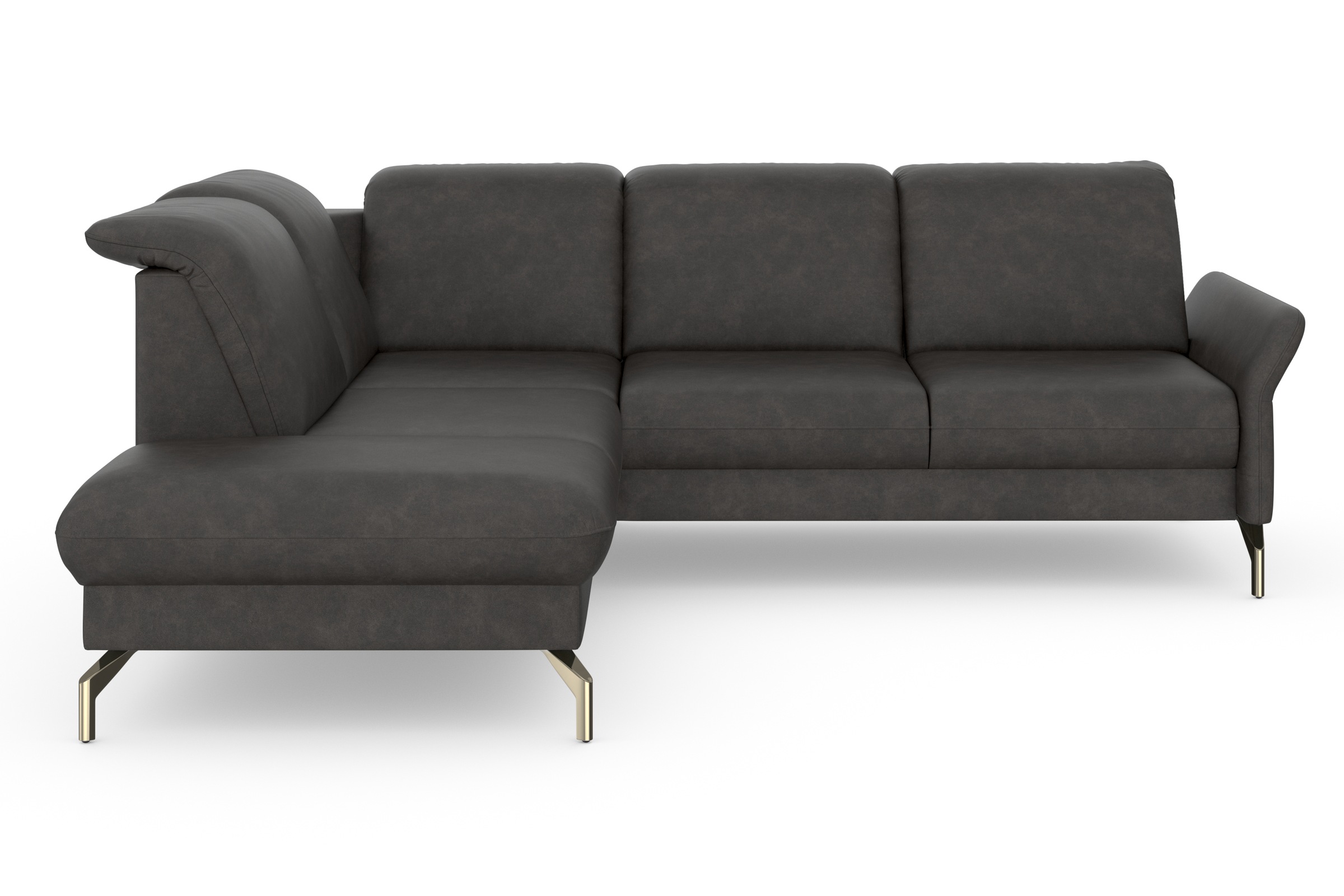 sit&more Ecksofa »Fashion L-Form«, wahlweise mit Kopfteilverstellung, Vorziehsitz, motorisch, Nickelfüsse