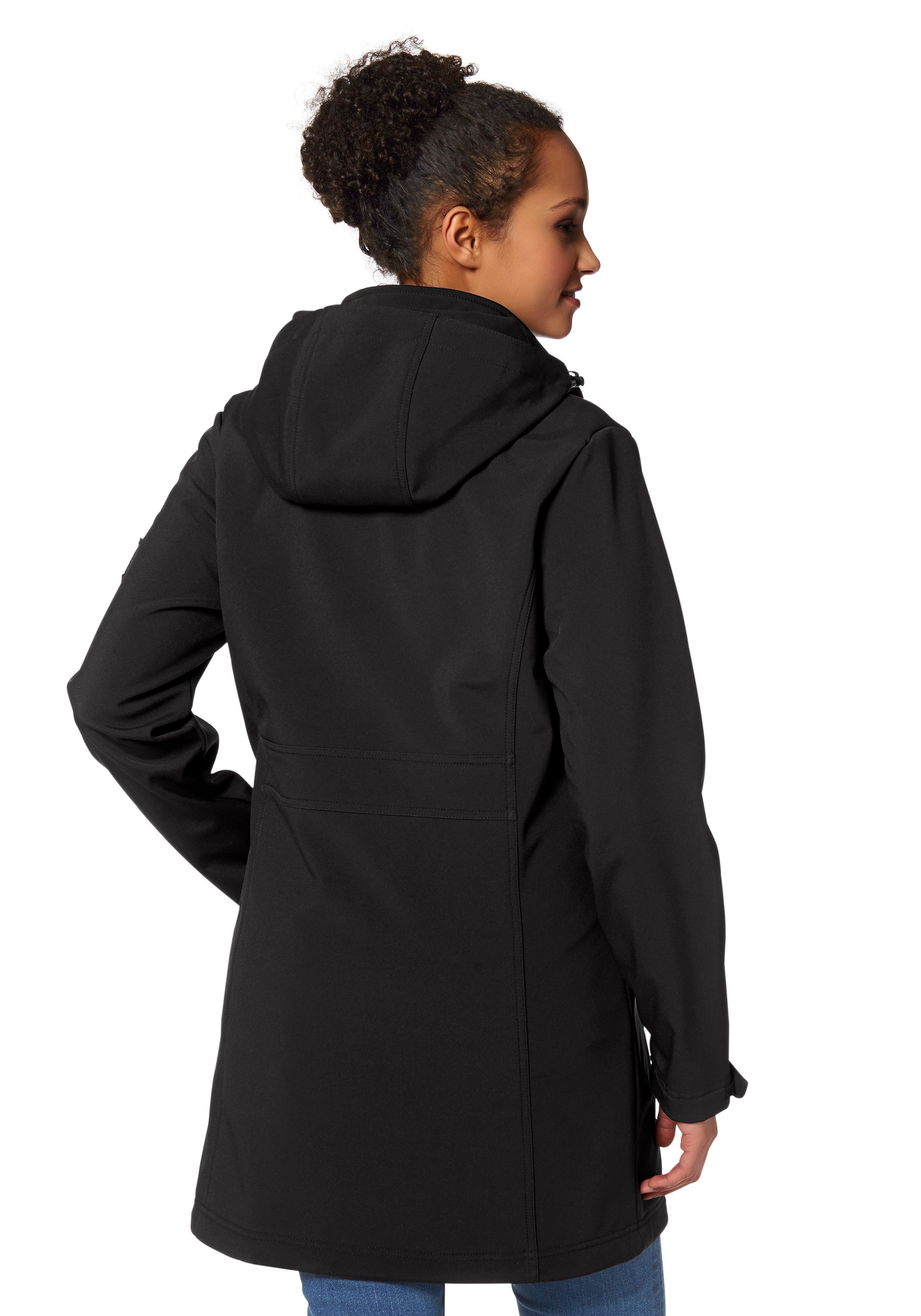 H.I.S Softshellparka »aus nachhaltig recyceltem Polyester«, mit Kapuze, in Grossen Grössen erhältlich