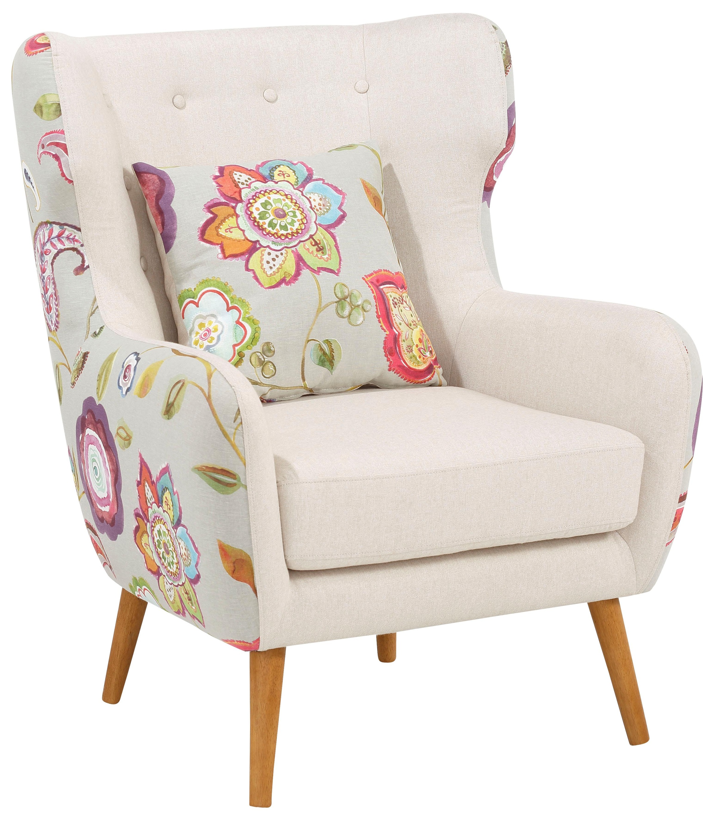 Image of Home affaire Ohrensessel »Missouri«, zweifarbig mit tollem Blumenmuster, bequeme Sitzpolsterung, Sitzhöhe 47 cm bei Ackermann Versand Schweiz