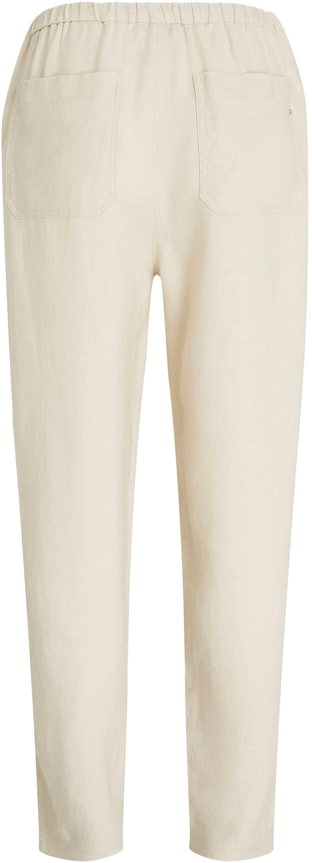 Tommy Hilfiger Leinenhose »CASUAL LINEN TAPER PULL ON PANT«, mit Metalllabel