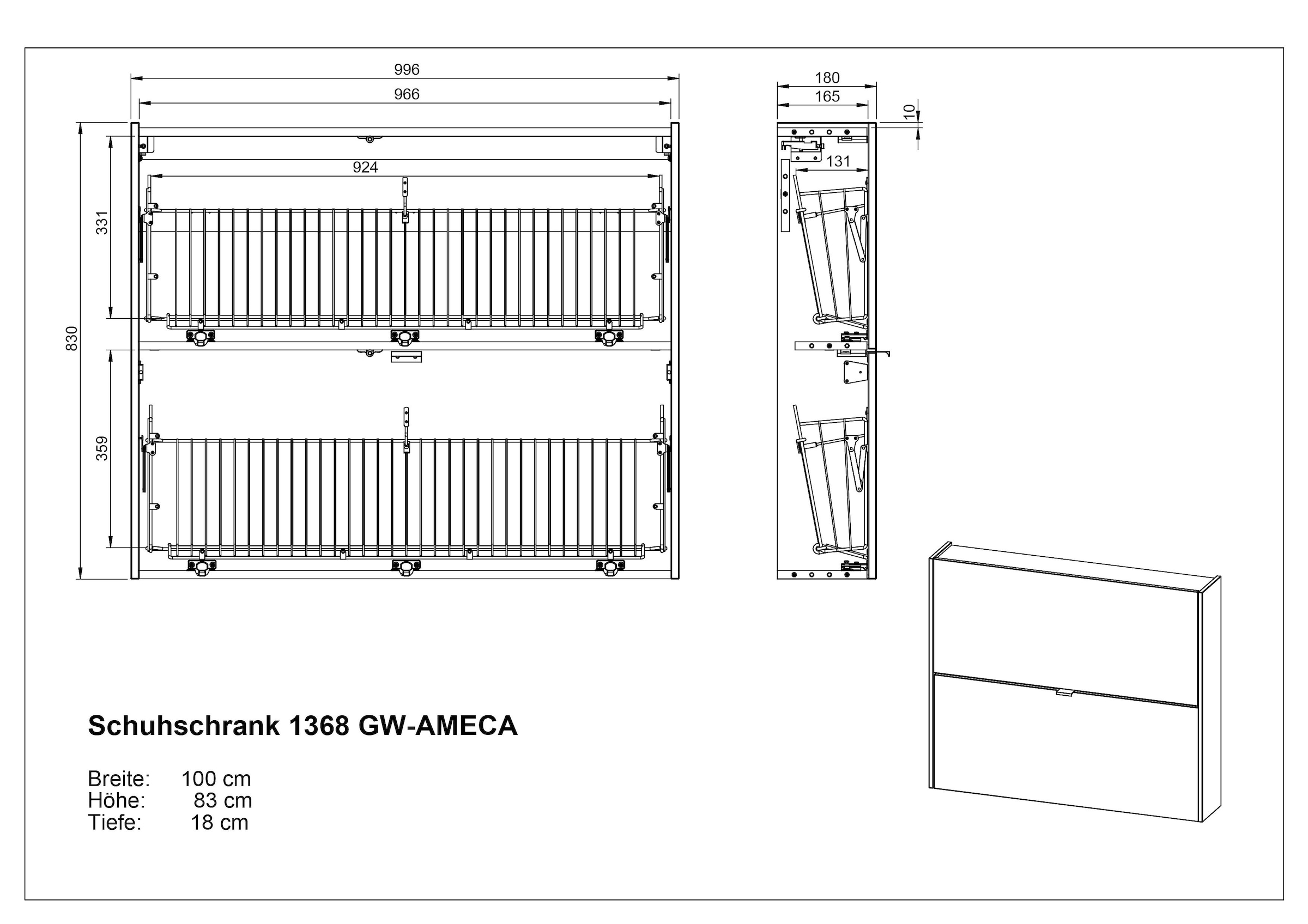 GERMANIA Ensemble de vestiaires »GW-Ameca« 2 cuis tlg.