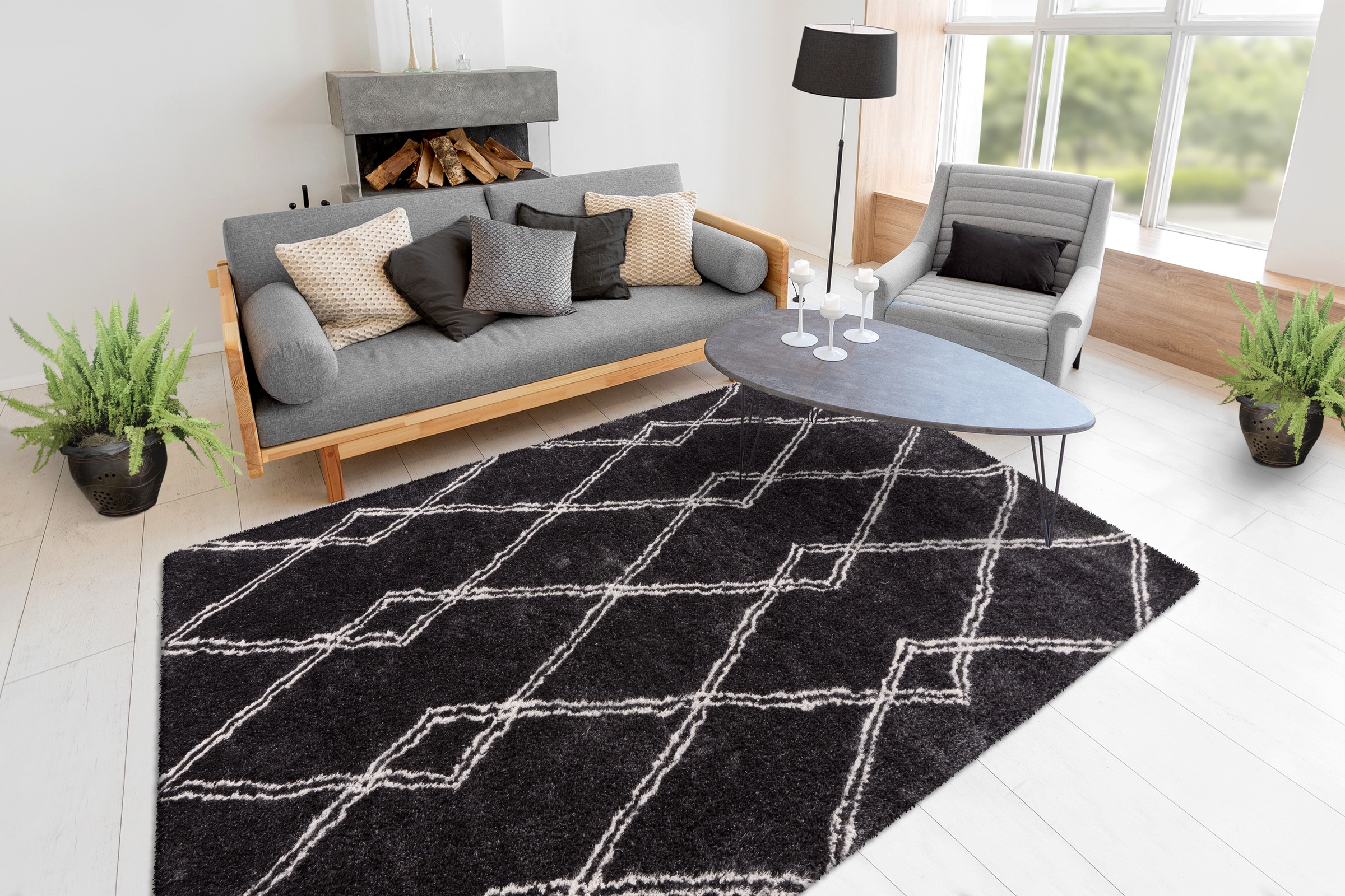 me gusta Teppich »Orlando 125«, rechteckig, 27 mm Höhe, Weicher Hochflorteppich, dezent gestaltet,Fussbodenheizung geeignet