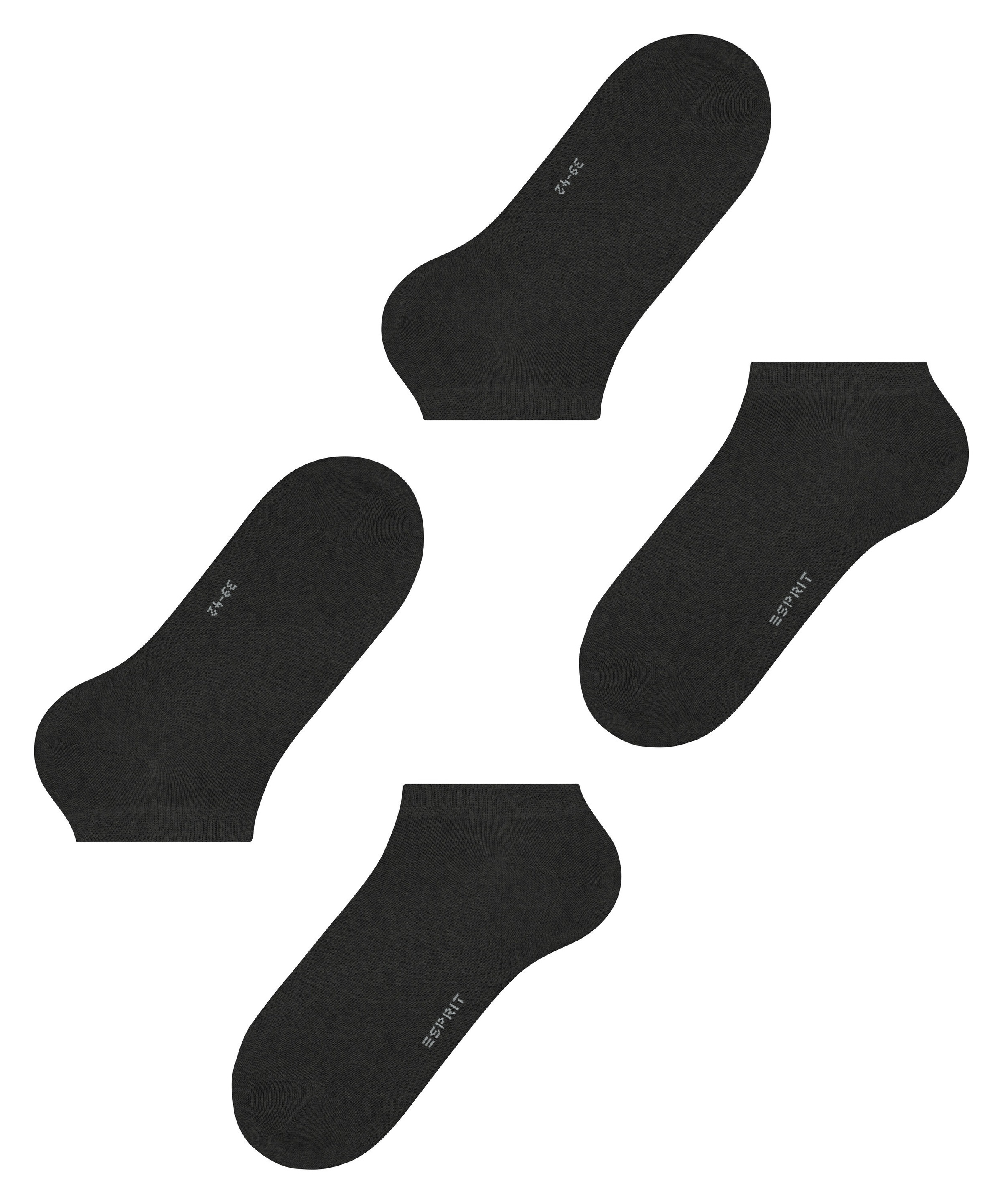 Esprit »Basic Uni« 2 paires,  doux, chaussettes unies, bord étroit