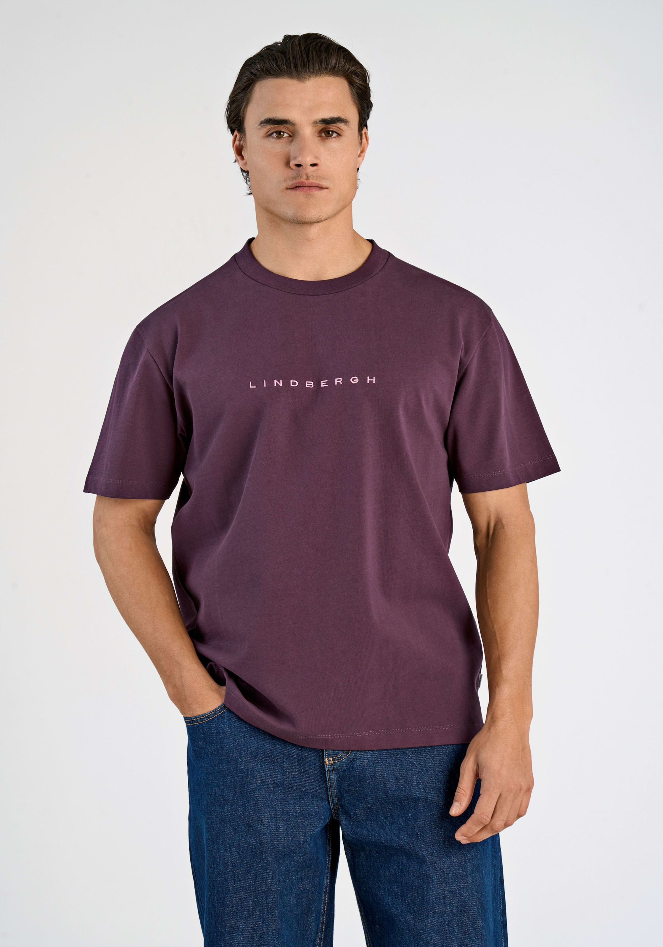 Image of LINDBERGH T-Shirt mit Stickerei auf der Brust