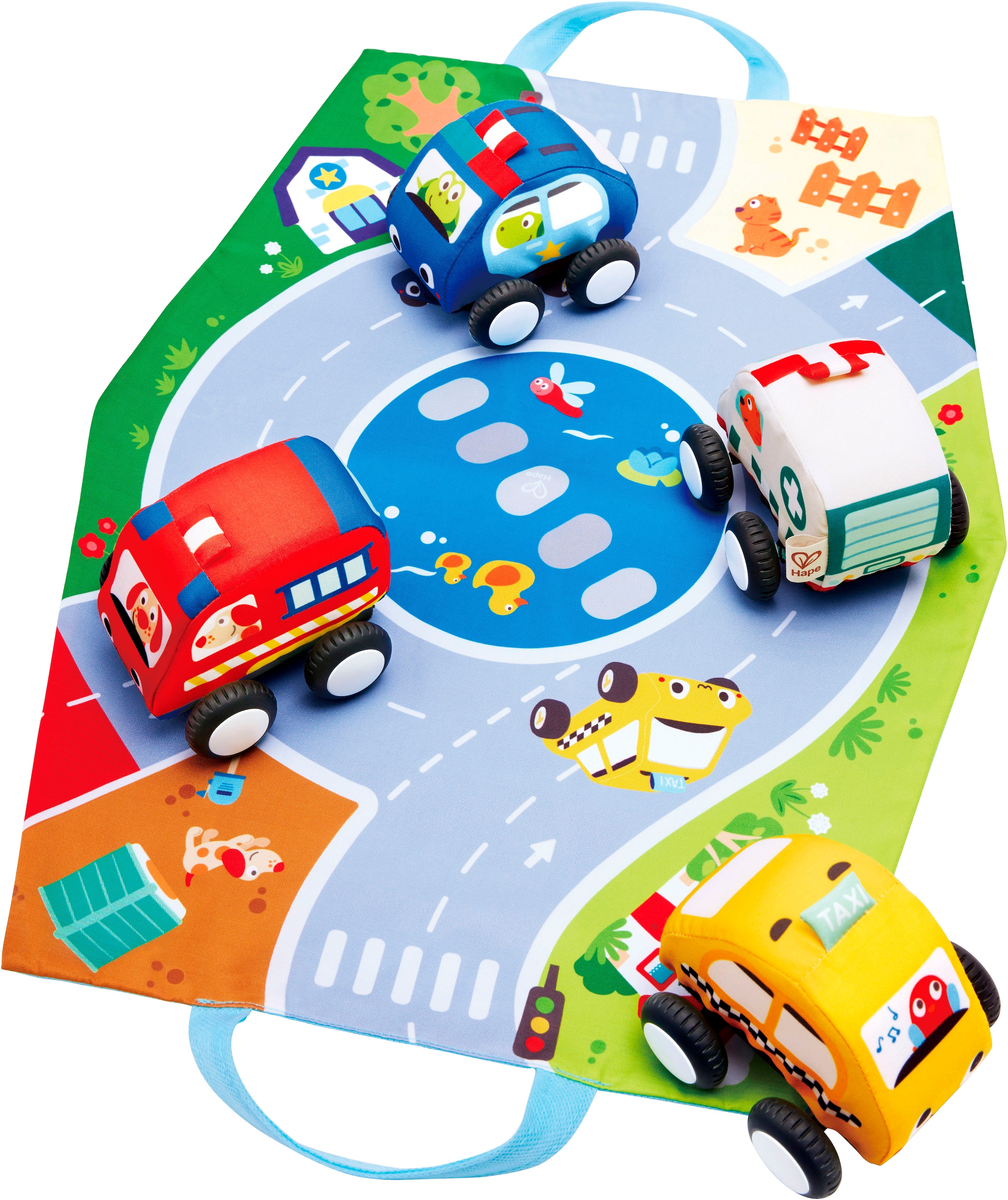 Image of Hape Spielzeug-Auto "Plüschauto-Set mit Rückziehmotor"