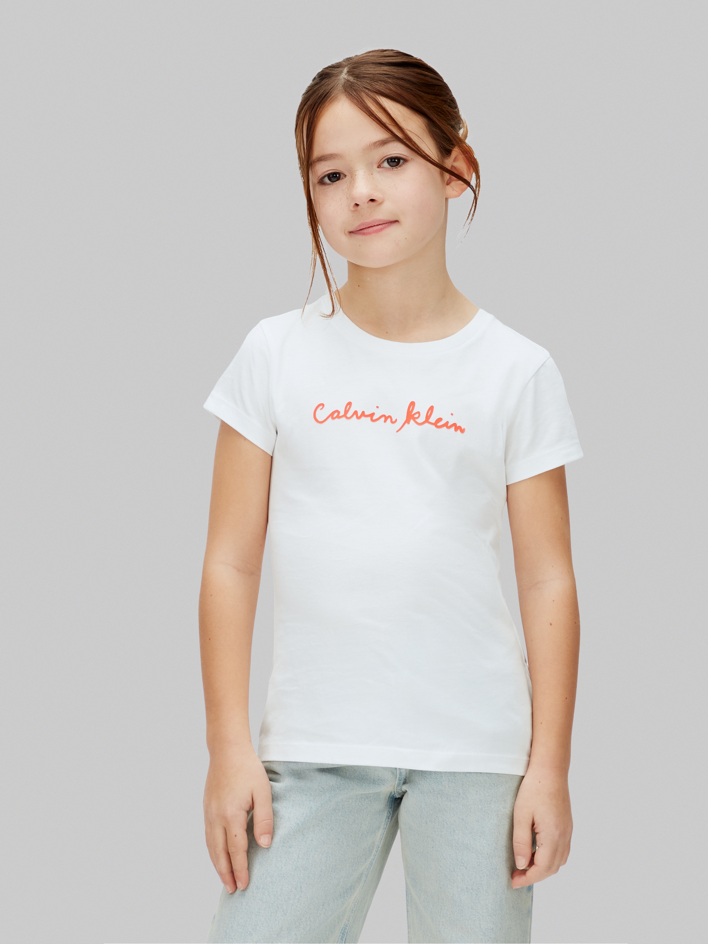 Calvin Klein Jeans T-shirt »SCRIPT LOGO SLIM T-SHIRT« Regular fit für Kinder, mit Logoschriftzug