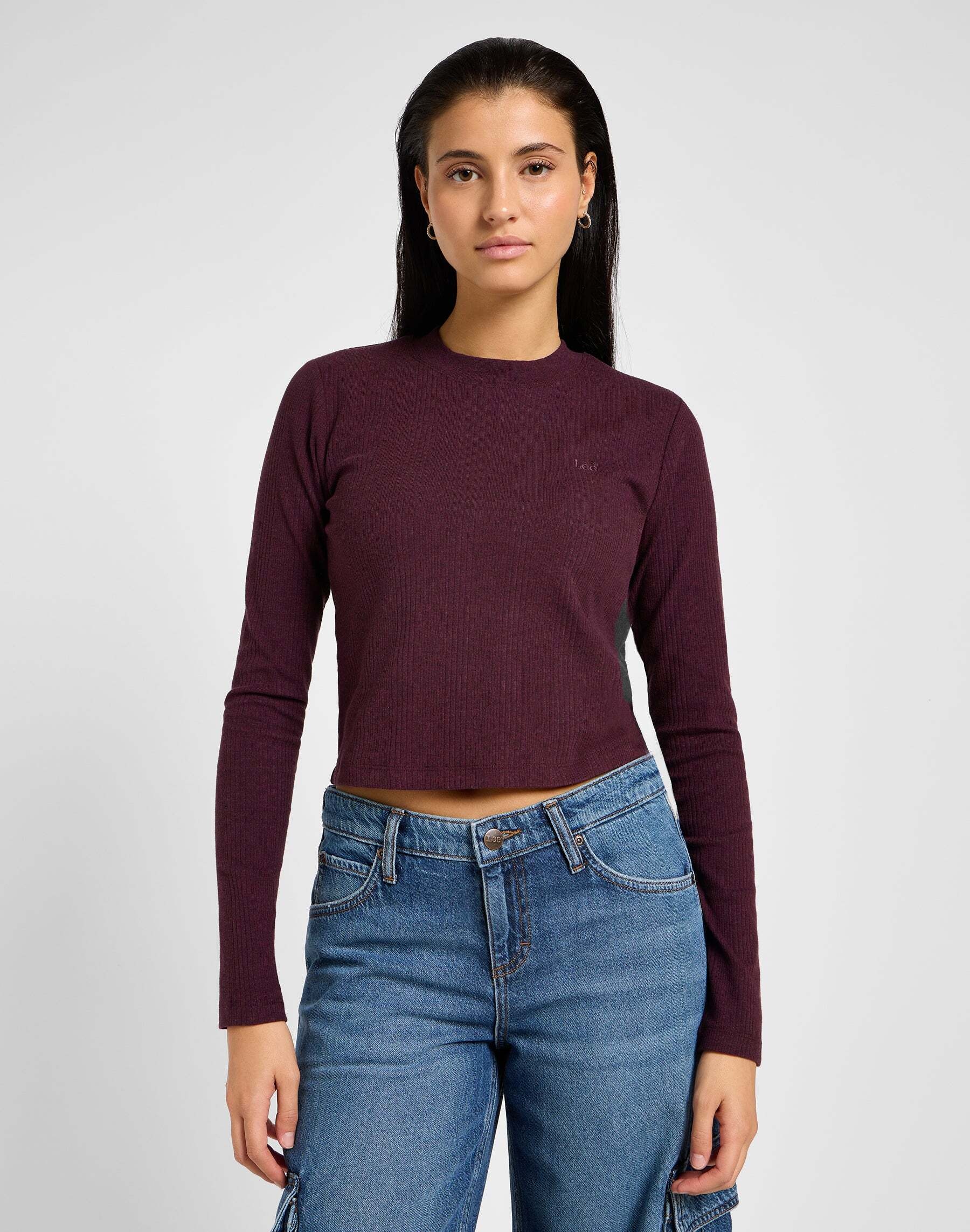 Longsweatshirt »LEE Langarmshirt Longsleeves Cropped Rib Tee«