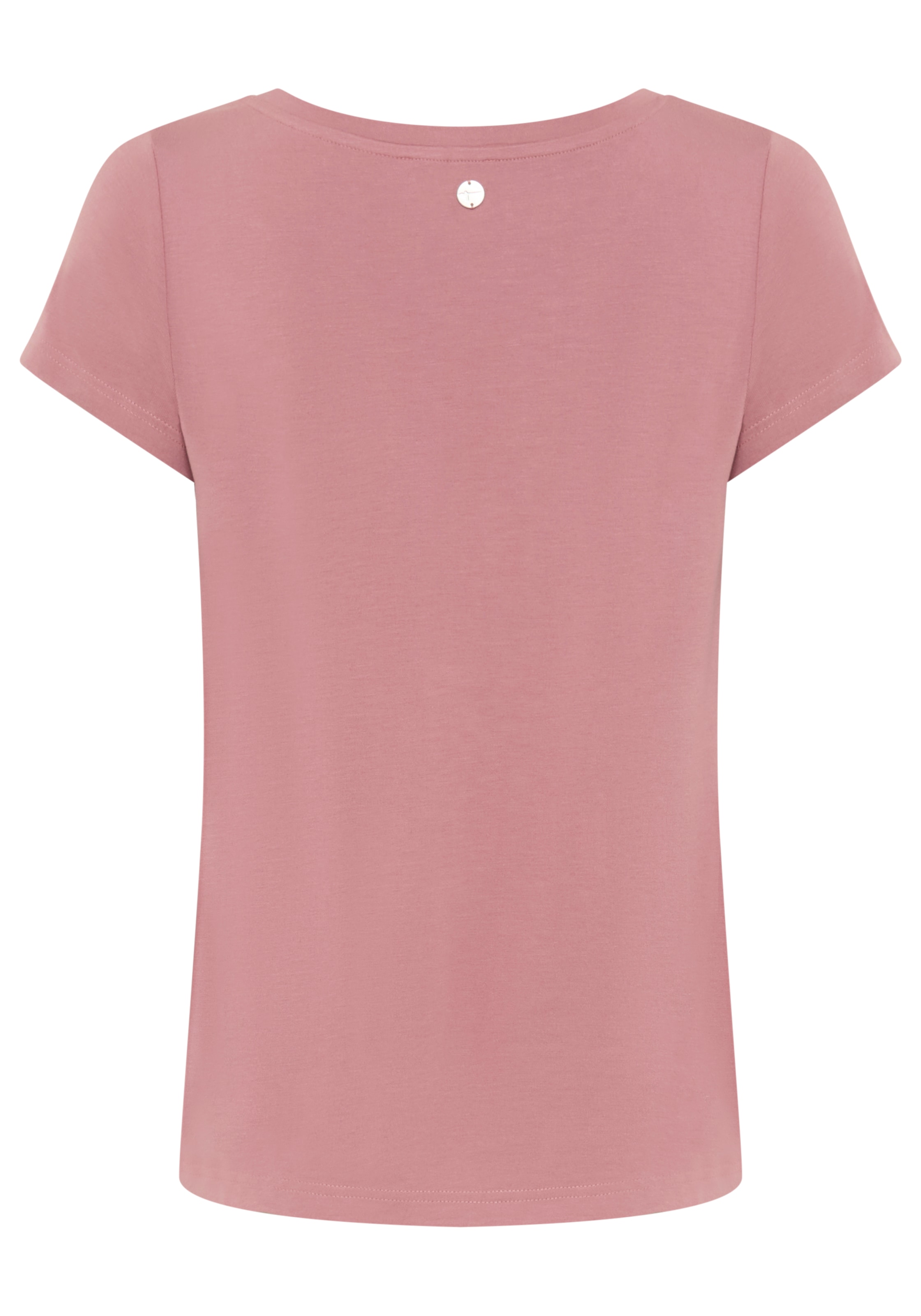 Tamaris T-Shirt lässige Passform, mit V-Ausschnitt, unifarben, hüftbedeckende Länge