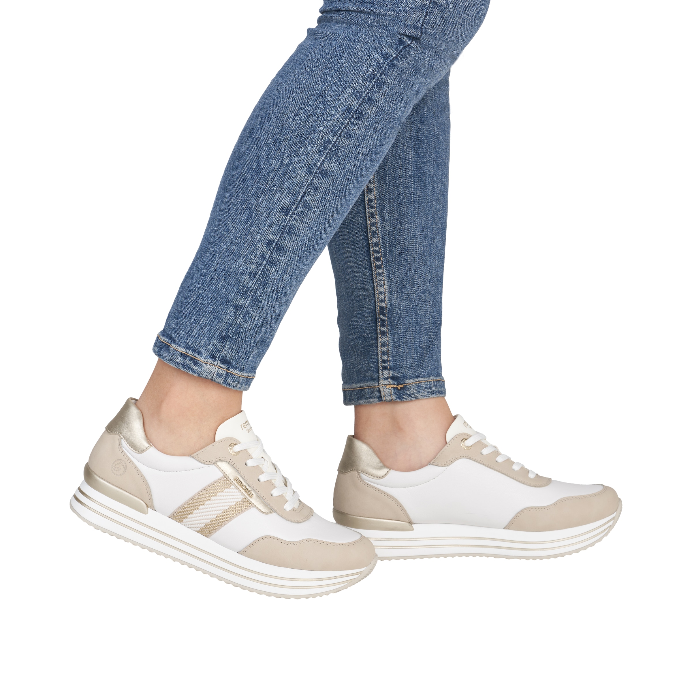 Remonte Baskets à plateforme  Chaussure basse, à lacets avec détails métalliques et semelle intérieure souple
