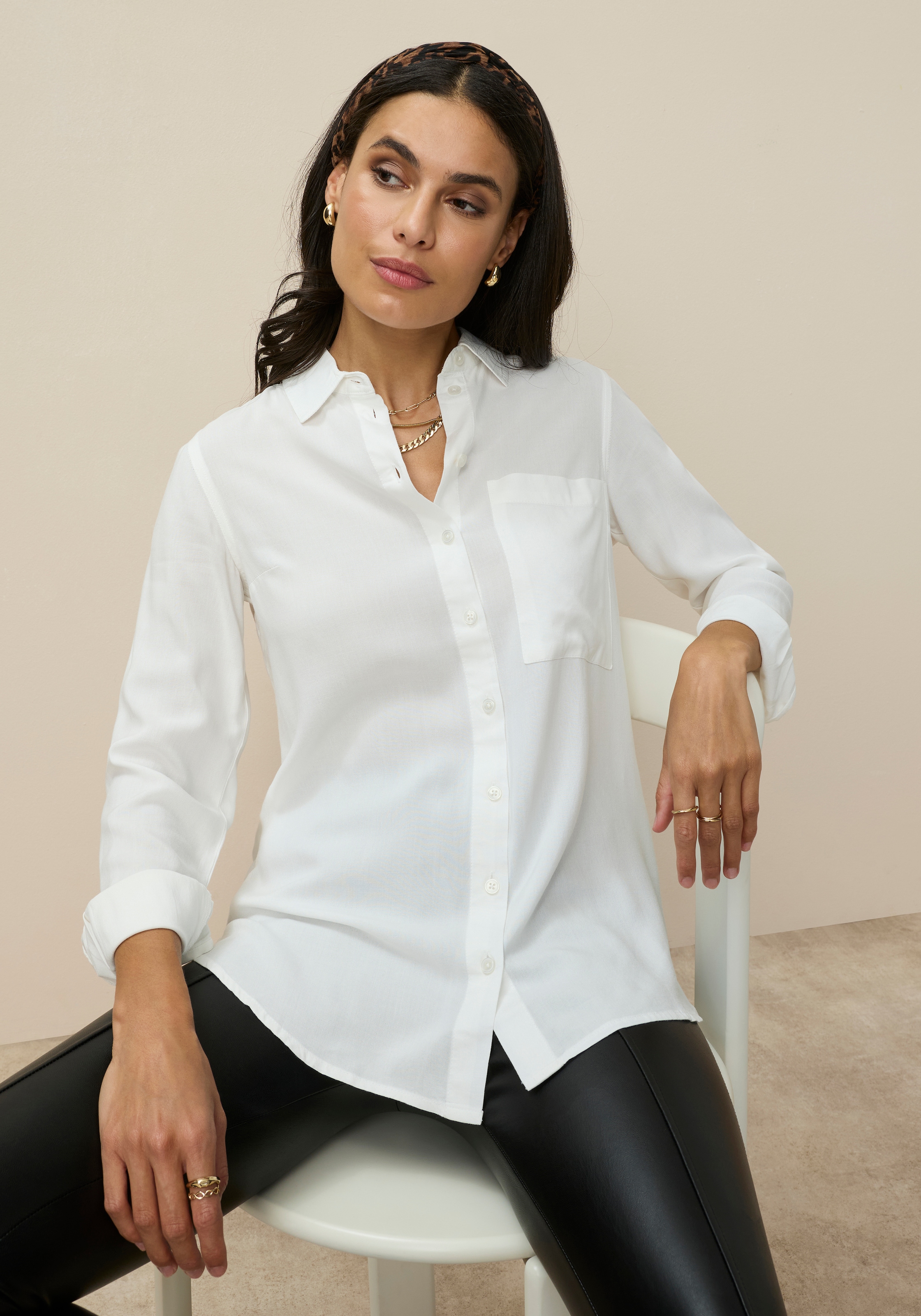 Tamaris Hemdbluse im Oversize-Look mit Taschen