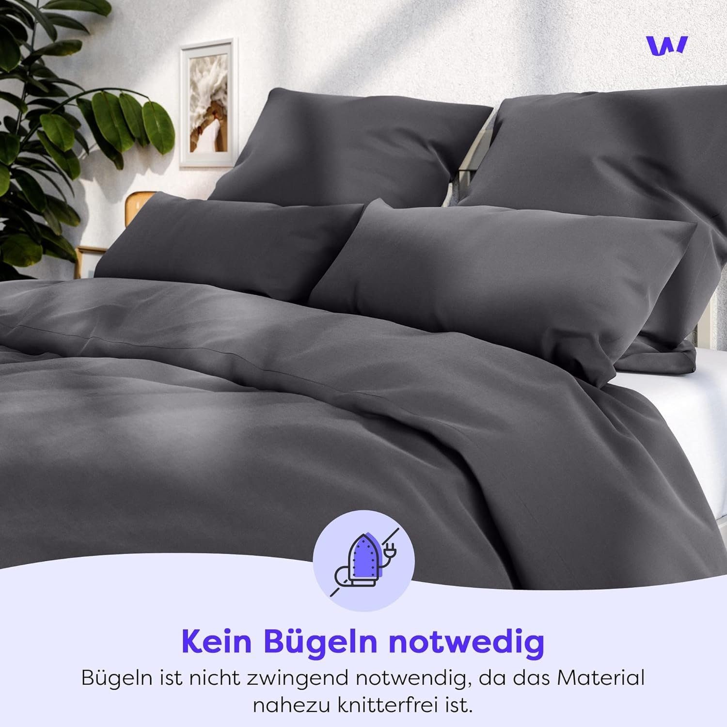 Wolkenfeld Bettwäsche »Mikrofaser 4 tlg - Allergiker Bettwäsche einfarbig - unfassbar weich« 4 Stk. 135x200 cm, 155x200 & 155x220 I inkl. 2x Kissenbezüge 80x80 I Uni