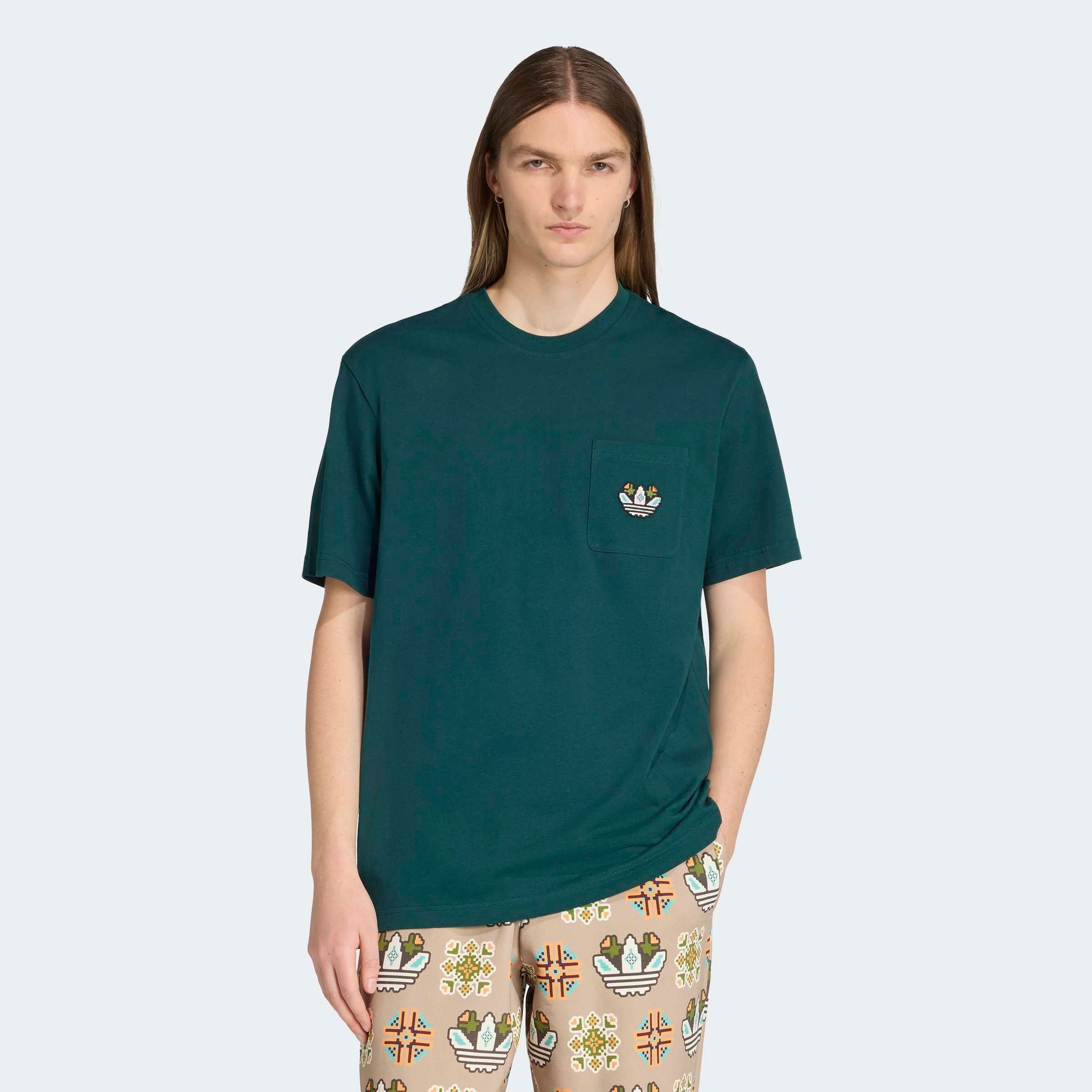 Image of adidas Originals T-Shirt "MONOGRAM LOOSE" lockere Passform, mit kleinem Trefoil auf Brusttasche