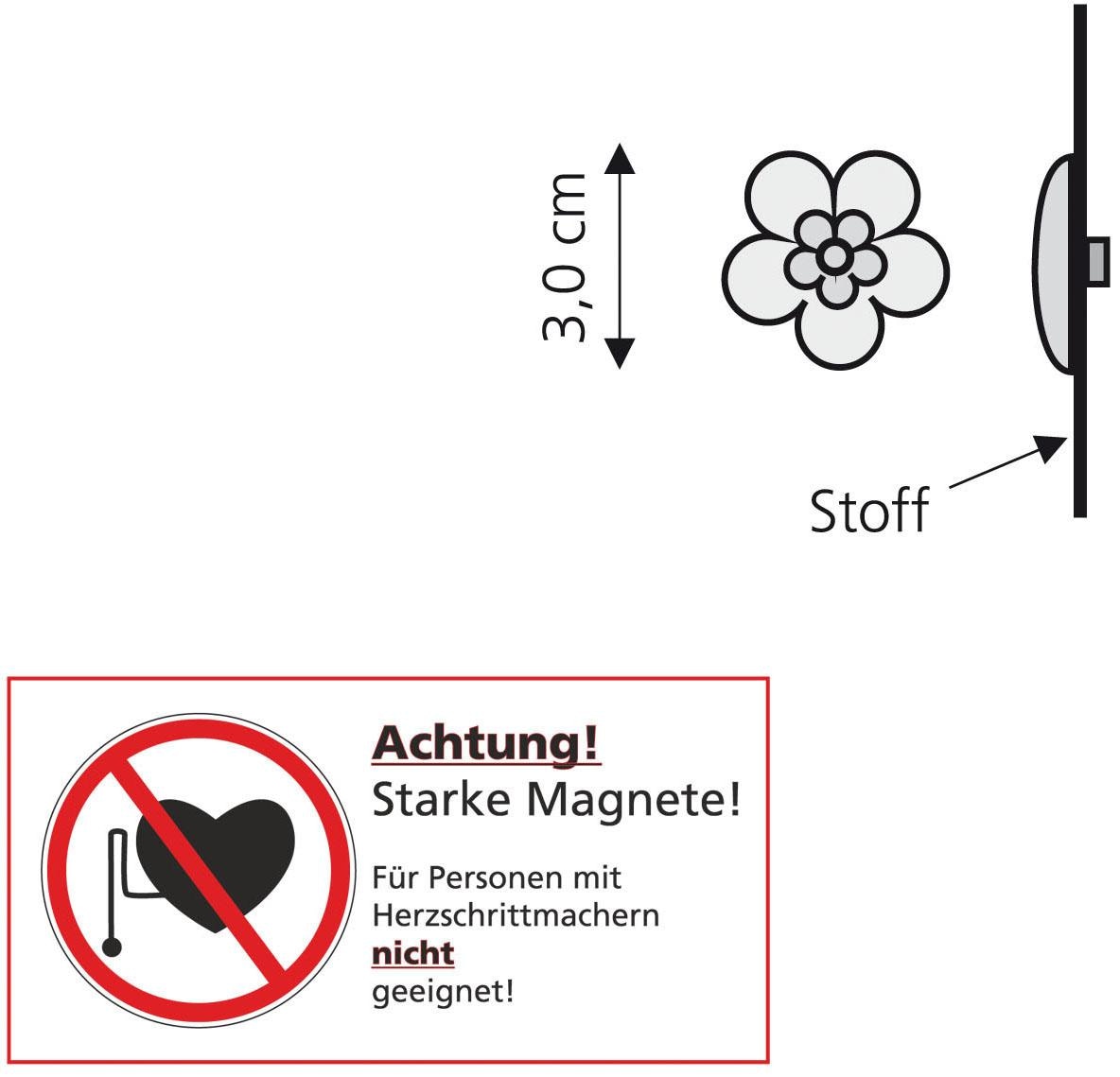 Liedeco Dekomagnet »Blume« für metallische Flächen