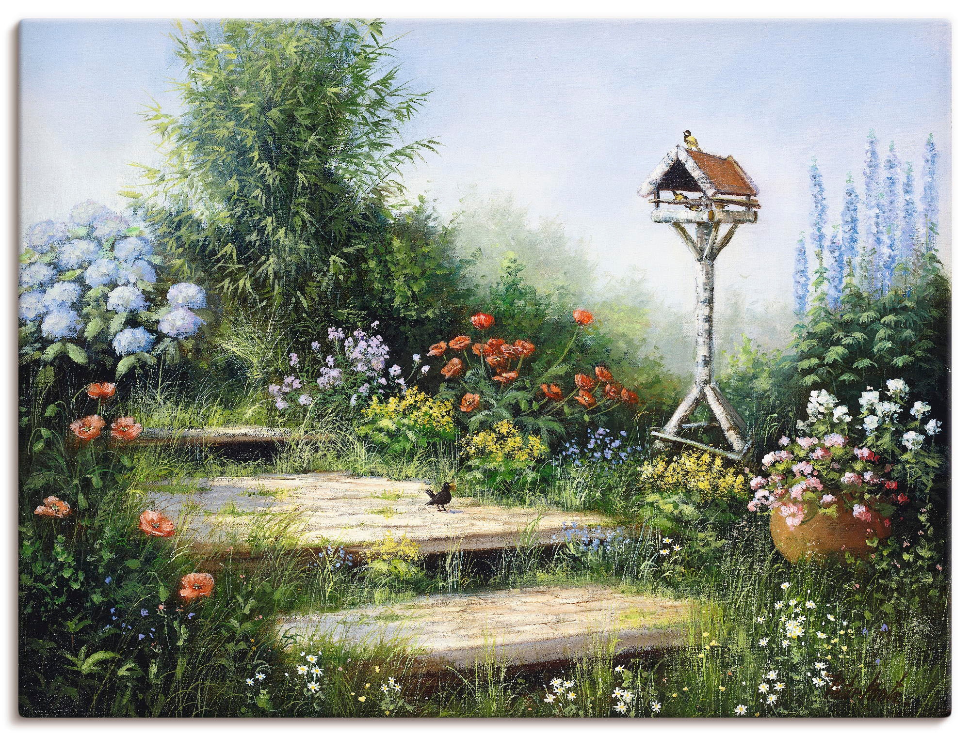Image of Artland Leinwandbild "Lieder der Vögel" Garten 1 Stk. tlg. auf Holzrahmen gespannt