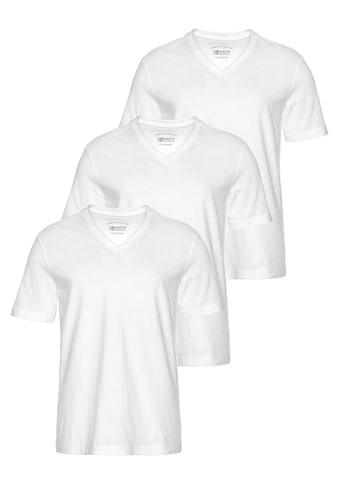 V-Shirt, (Packung, 3 tlg., 3er-Pack), perfekt als Unterzieh T-shirt