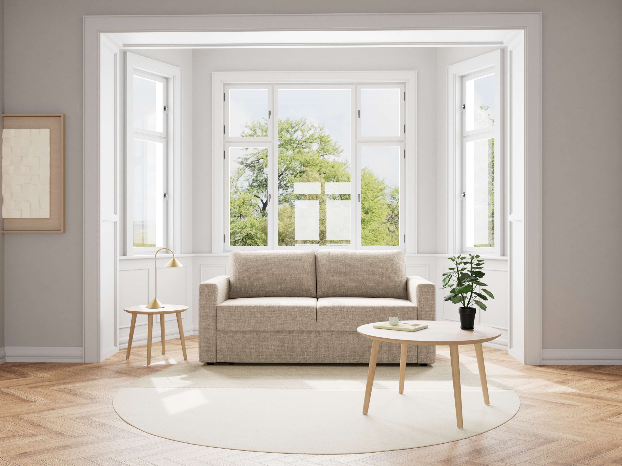 ACTONA GROUP Schlafsofa »Fleury, Bettsofa« beige, ausziehbar, 176x88x85cm